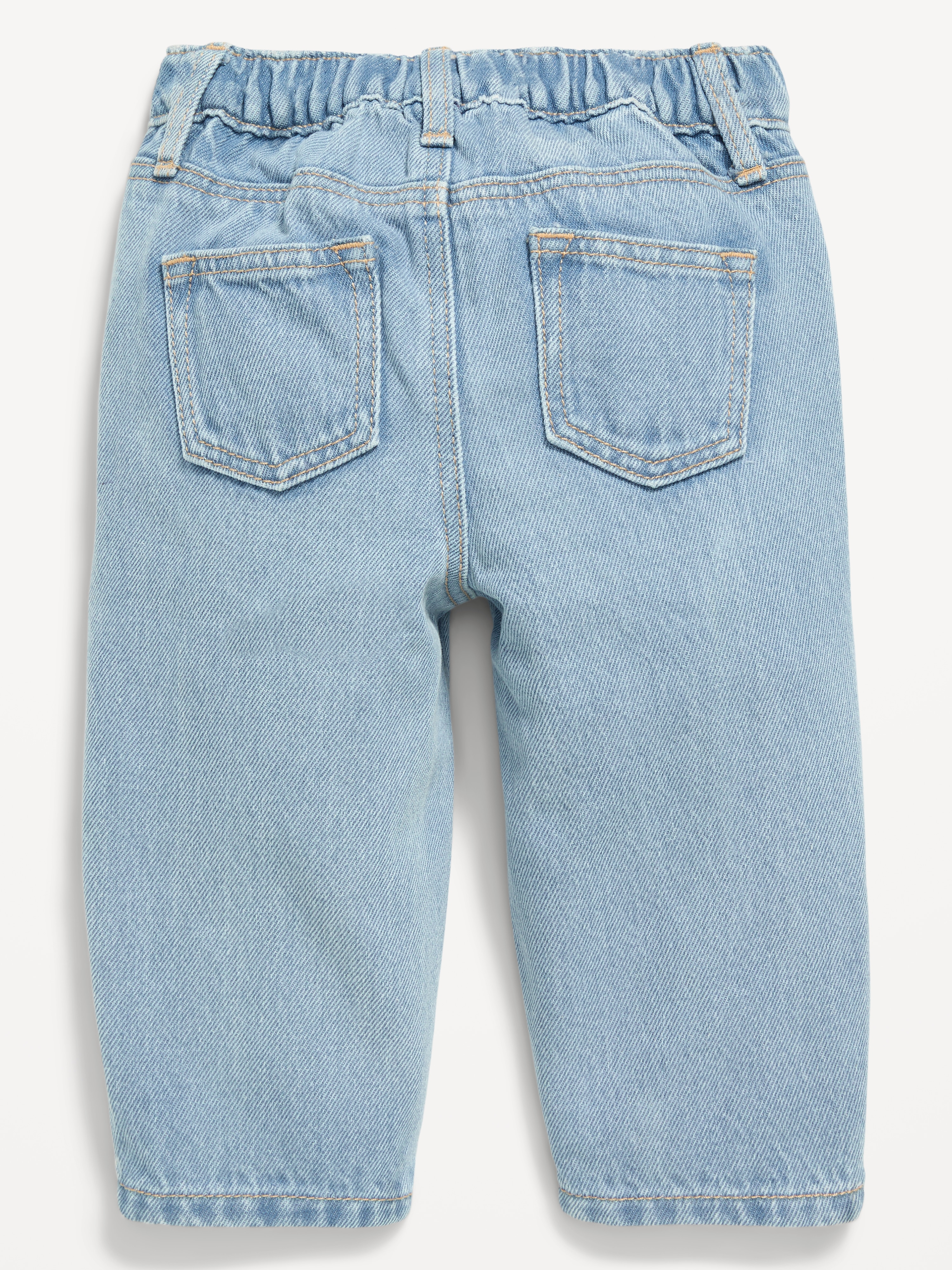 Drawstring Barrel-Leg Jeans for Baby - Light Wash - 2