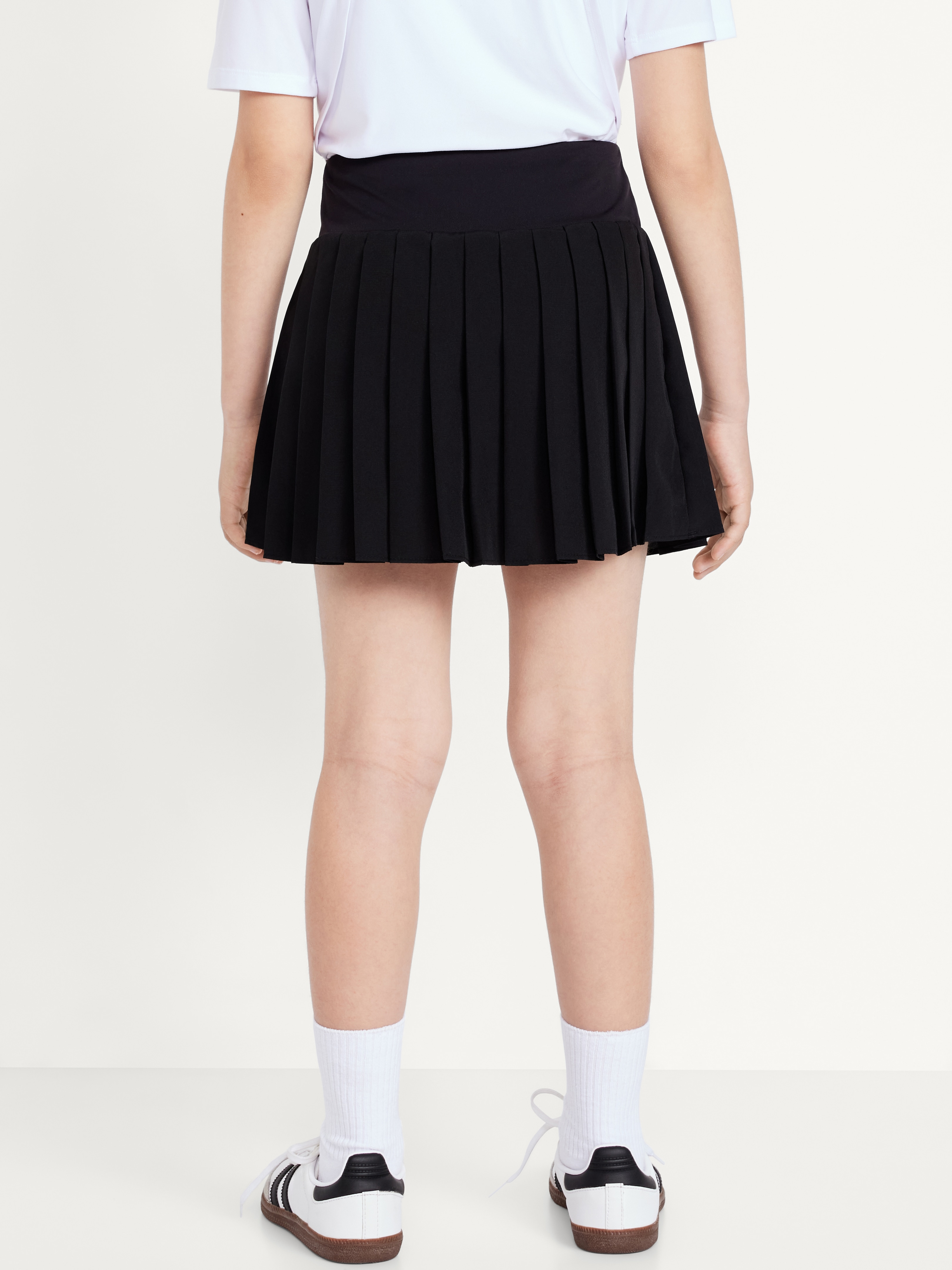 High-Waisted Pleated Performance Skort for Girls - Black Jack - 2
