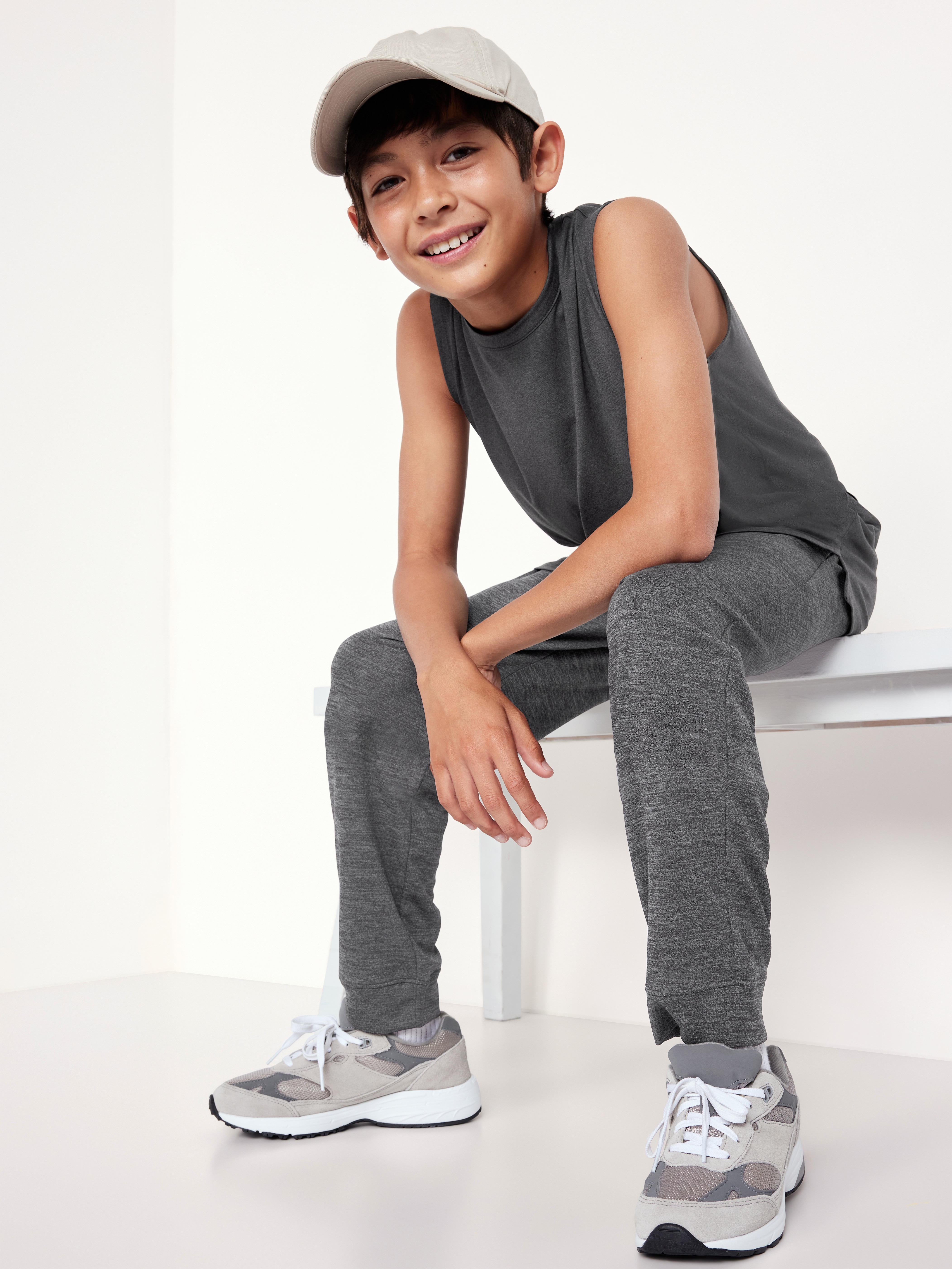 Mesh Jogger Sweatpants for Boys - Gray Oyster - 1