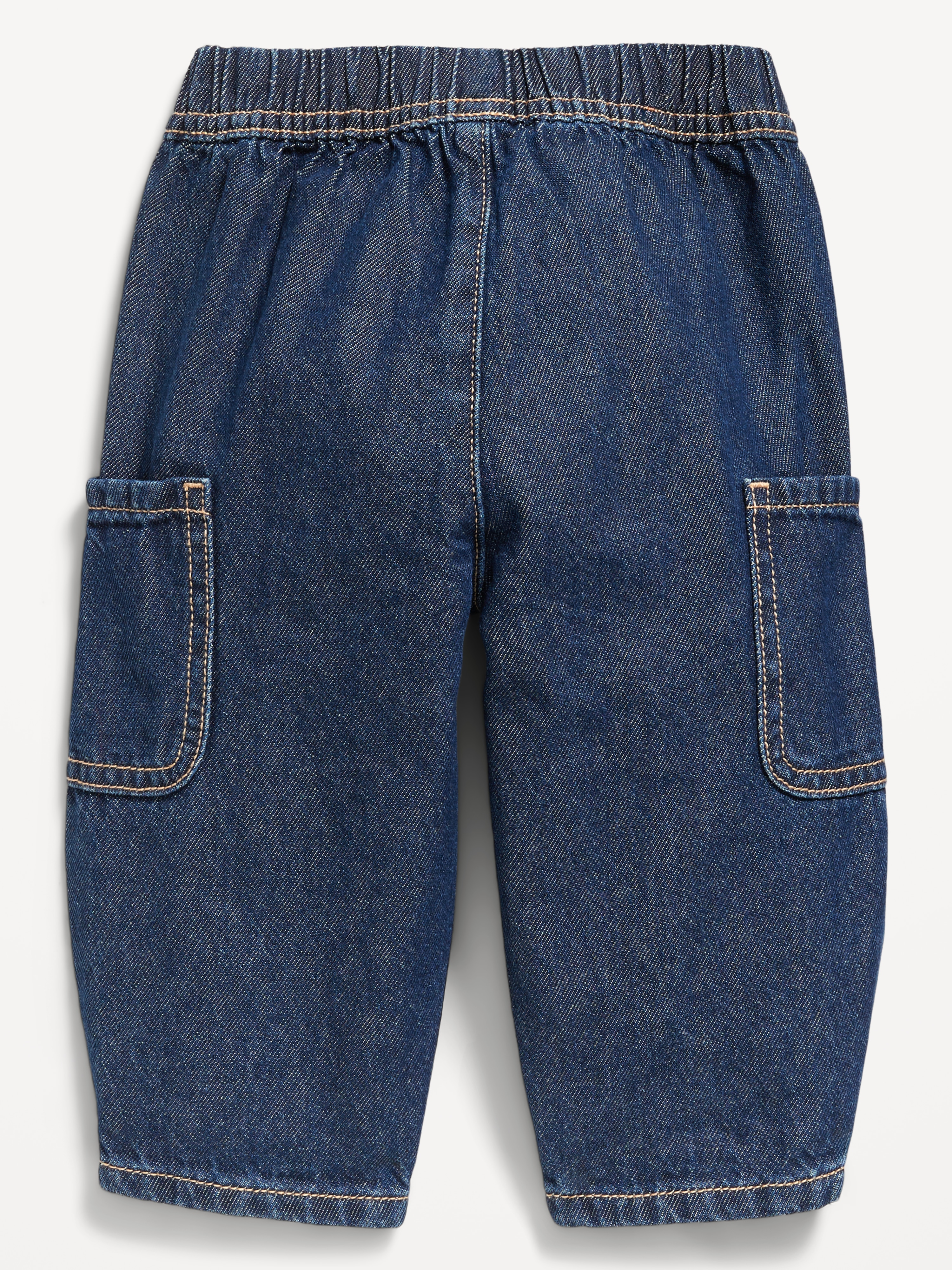 Baggy Barrel-Leg Cargo Jeans for Baby - Dark Wash - 2