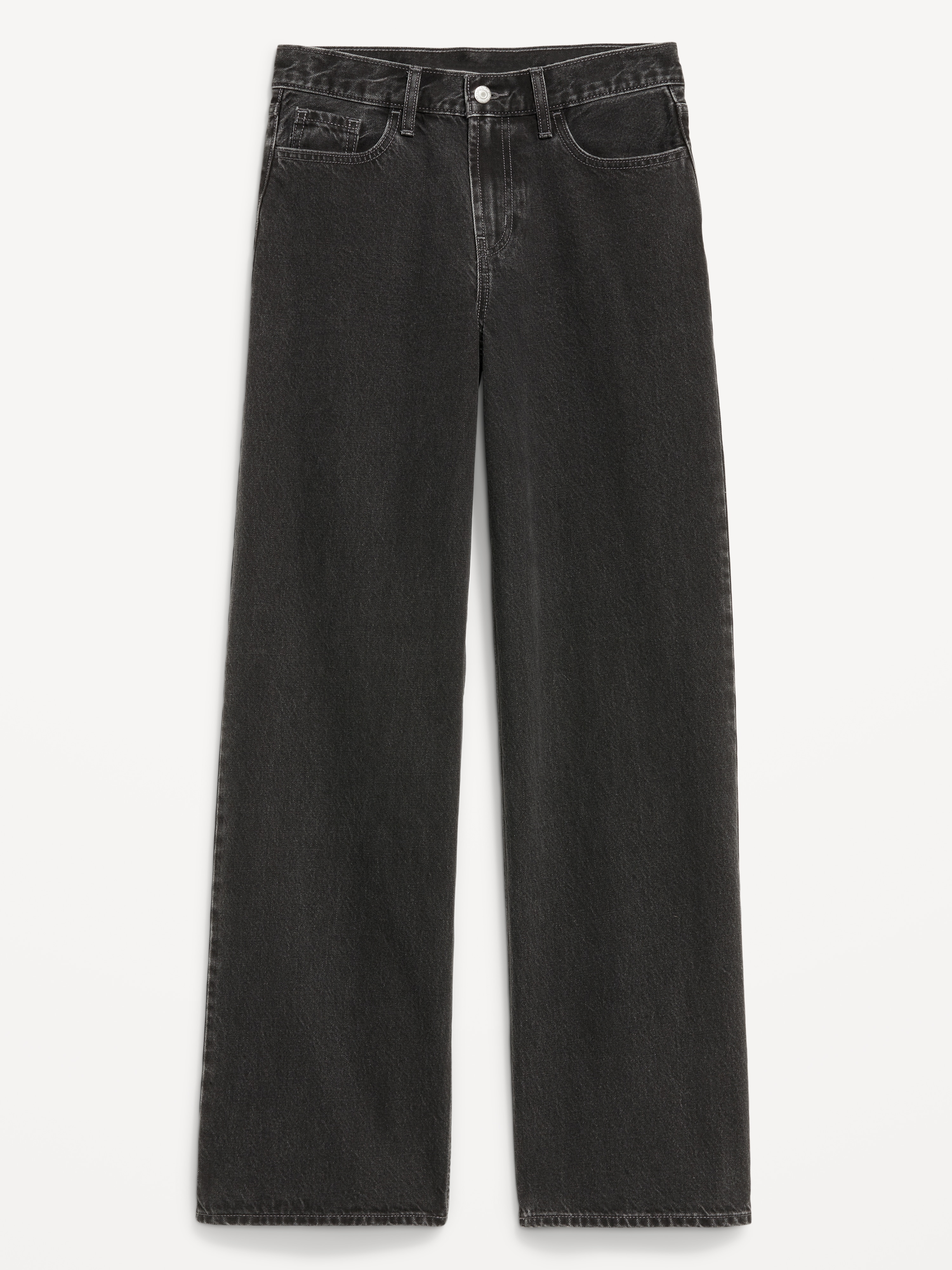Mid-Rise Wow Baggy Wide-Leg Jeans - Licorice - 8