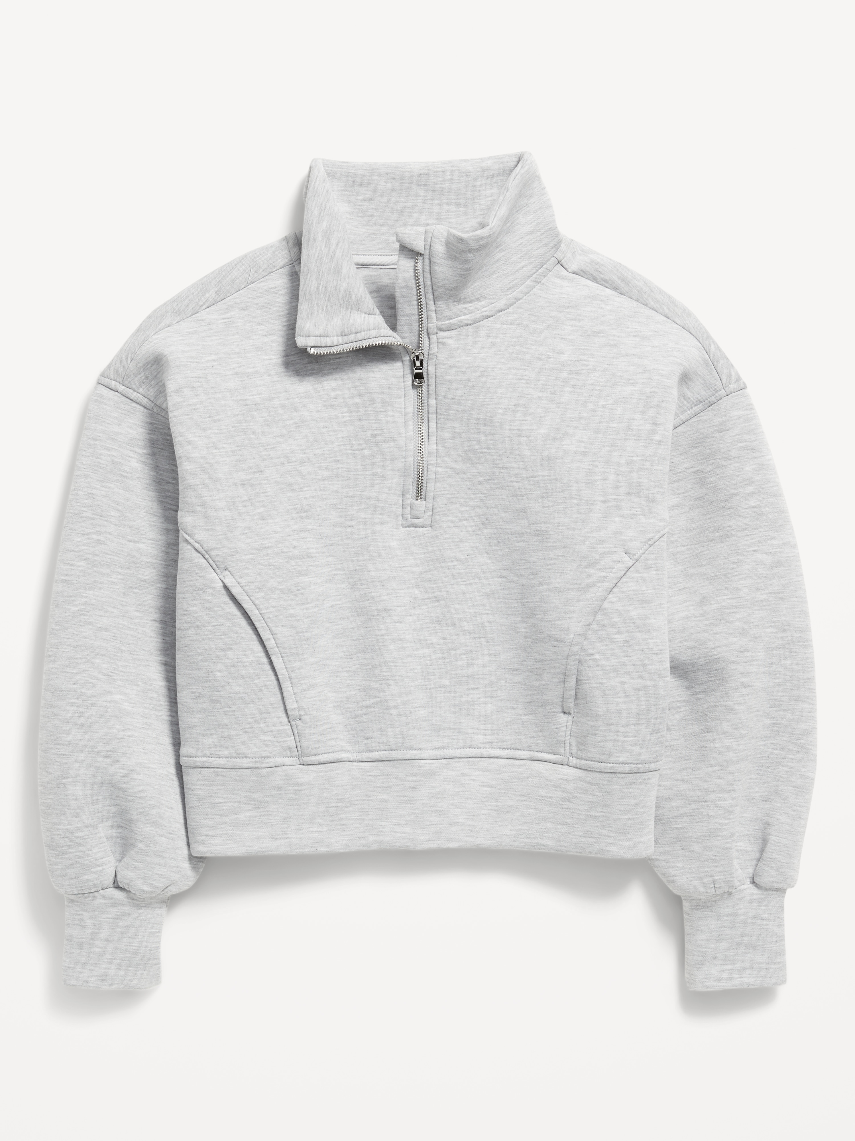 Bounce Fleece Half-Zip Pullover Sweatshirt for Girls - Light Heather Gray - 3