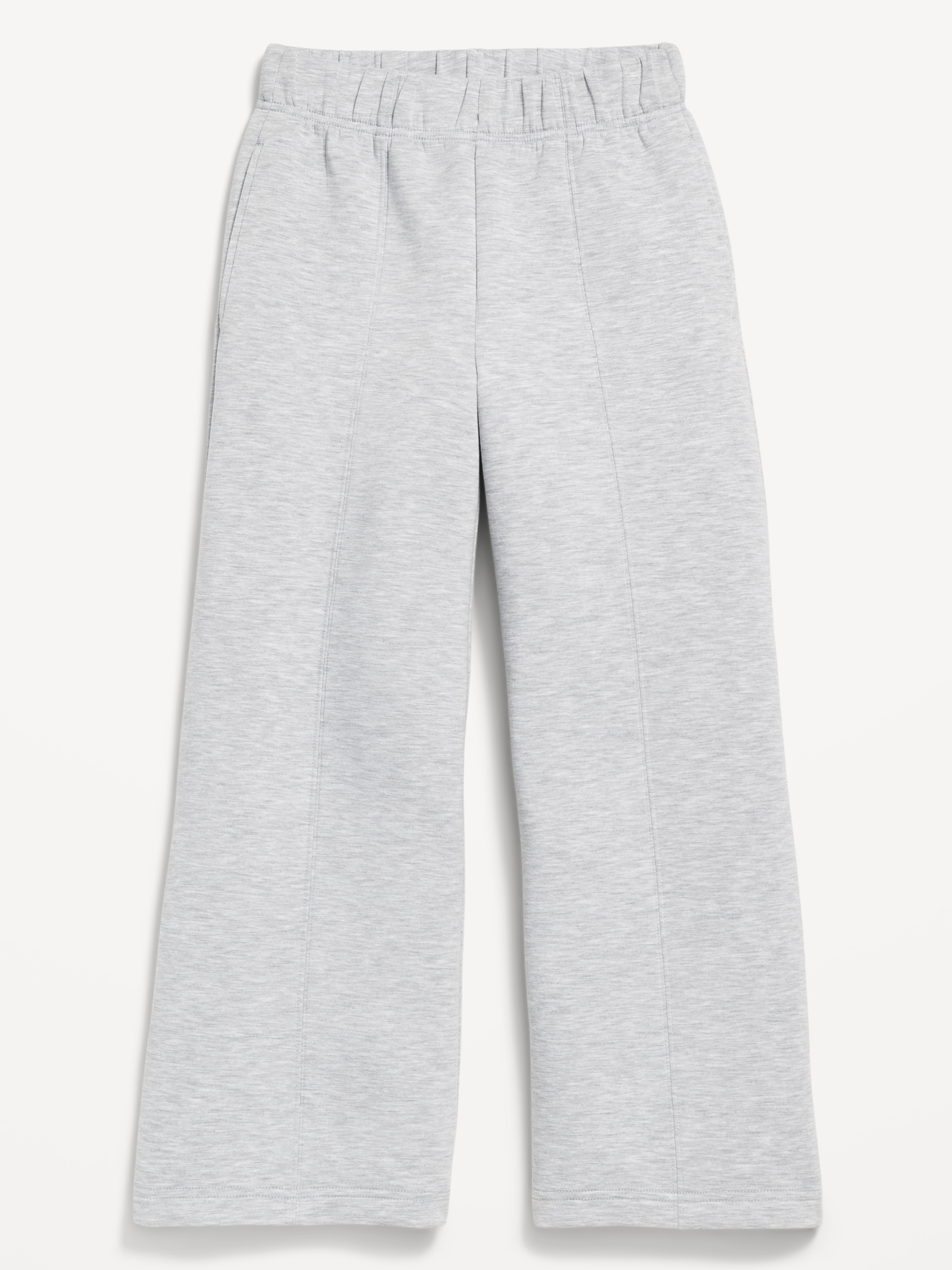 High-Waisted Bounce Fleece Wide-Leg Sweatpants for Girls - Light Heather Gray - 4