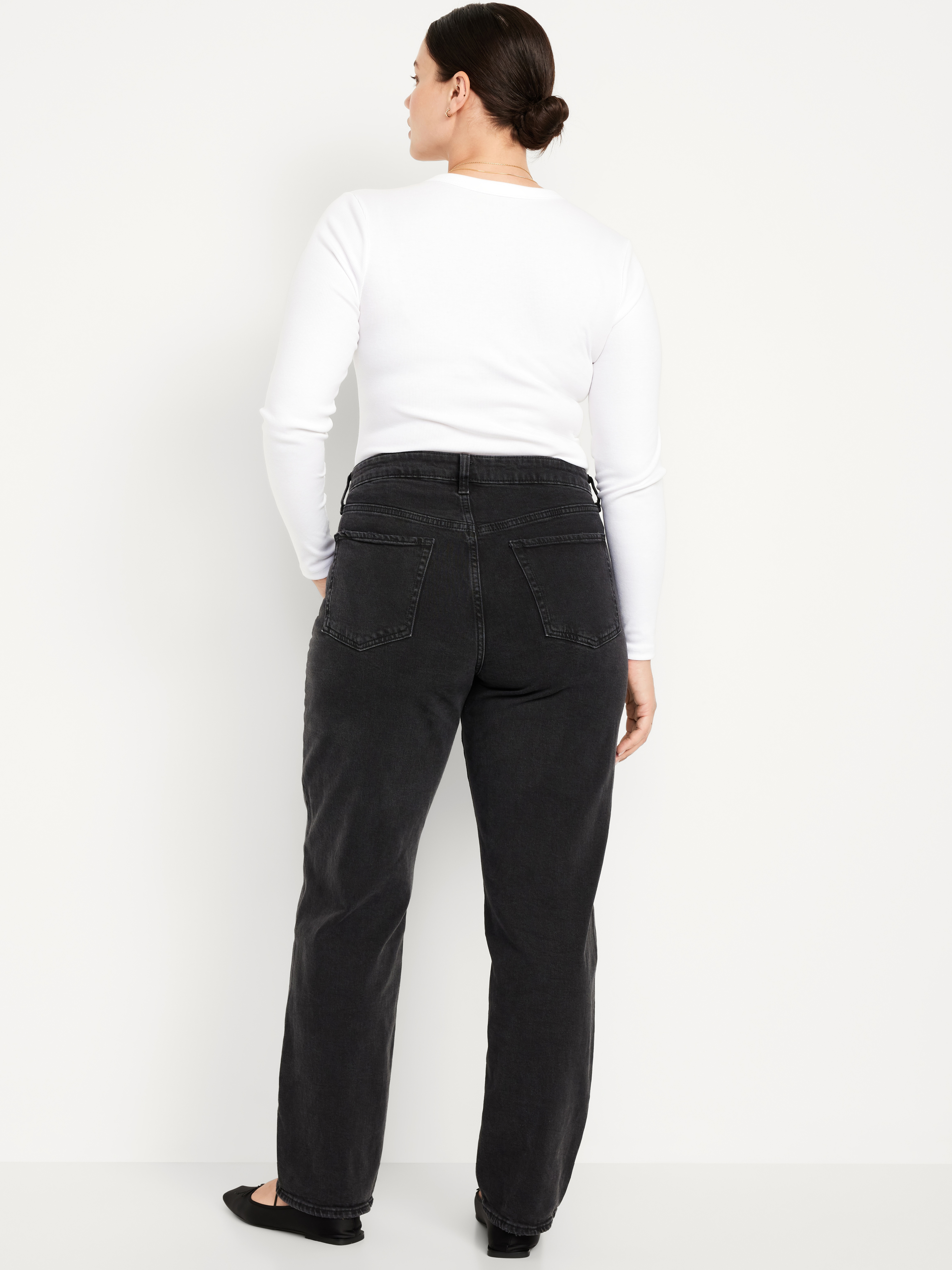 Curvy High-Waisted OG Loose Jeans - Black Wash - 7