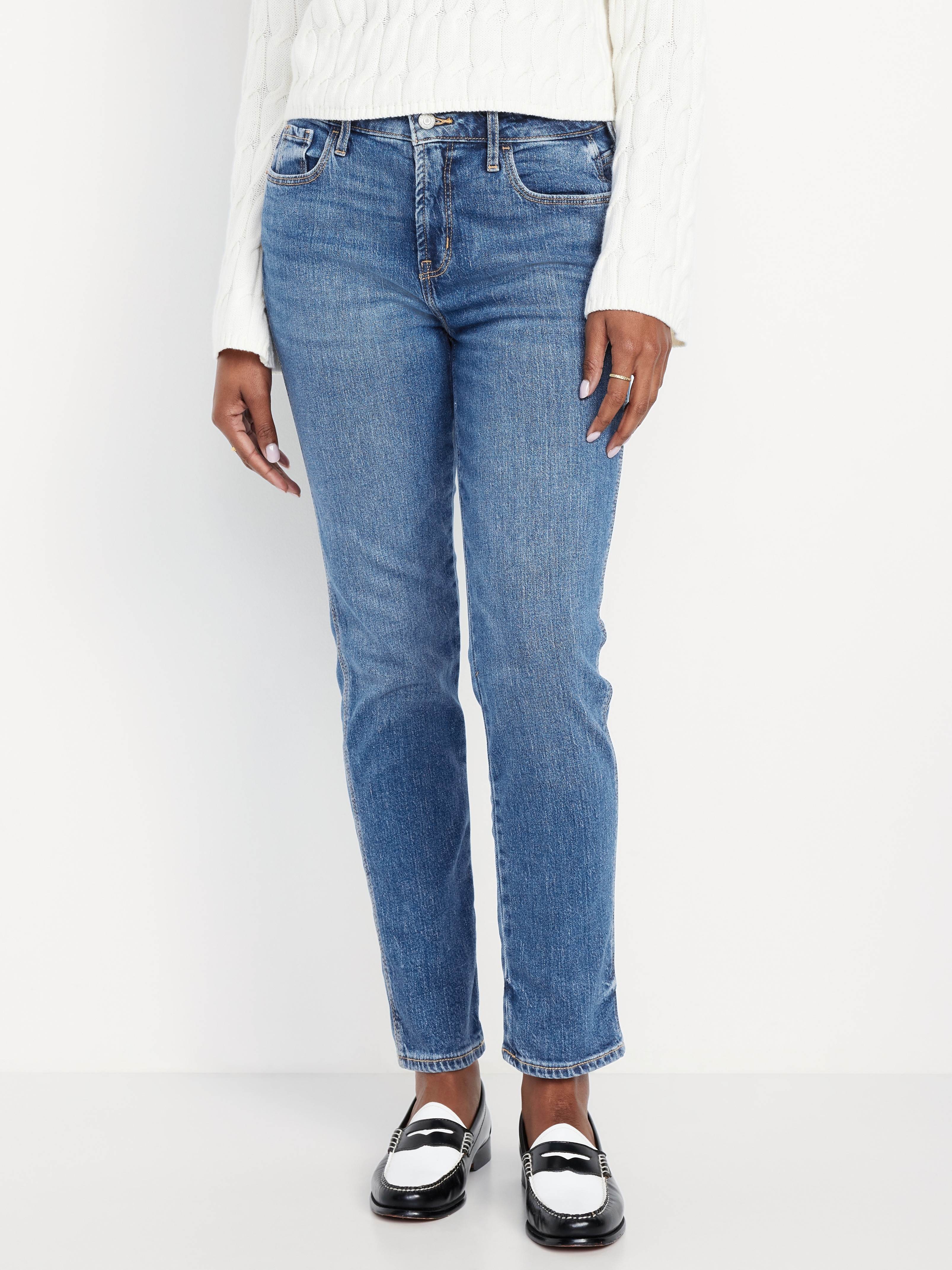 Curvy High-Waisted Vintage Slim Jeans - Medium Indigo - 2