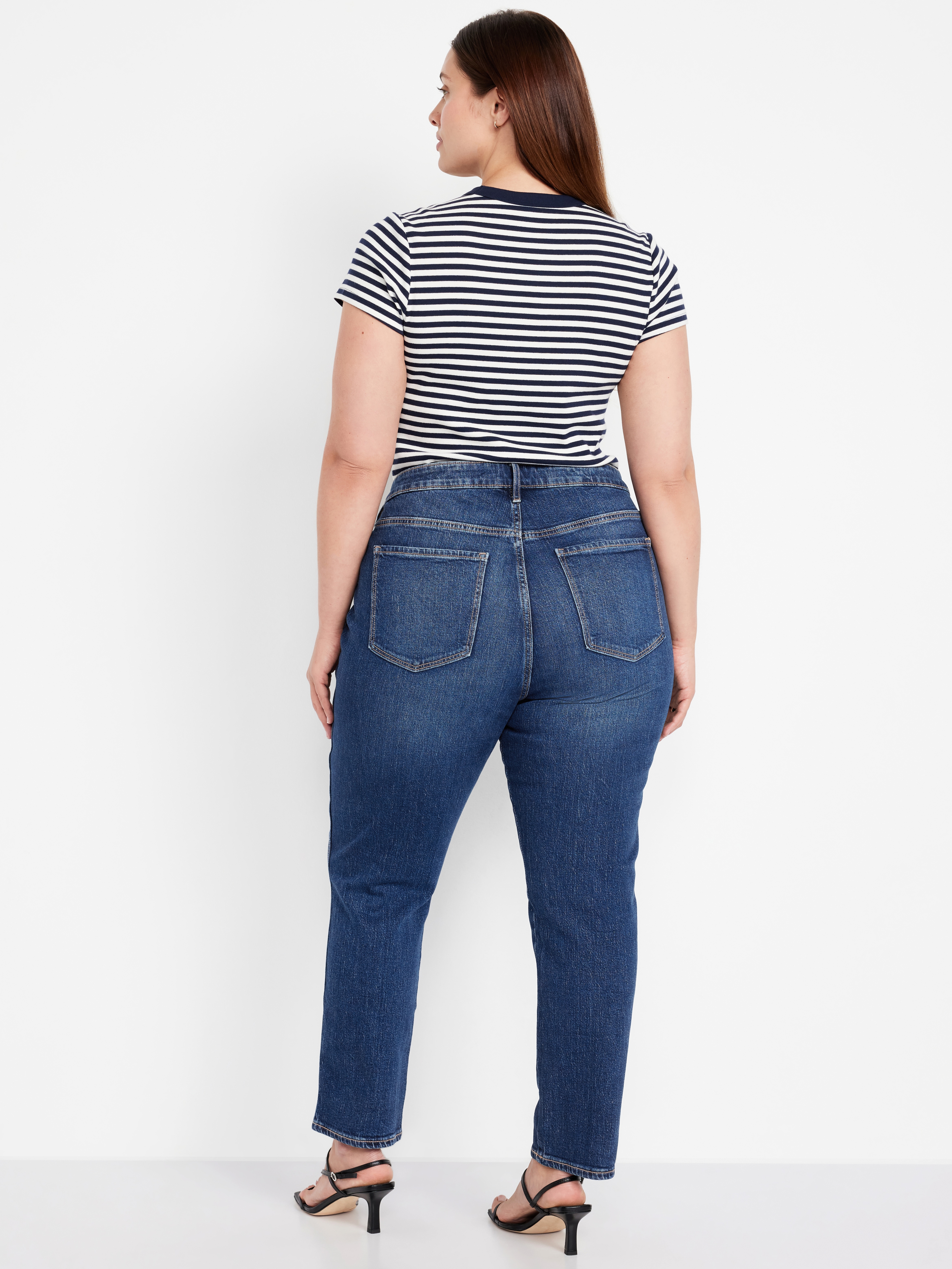 Curvy High-Waisted Vintage Slim Jeans - Dark Indigo - 5