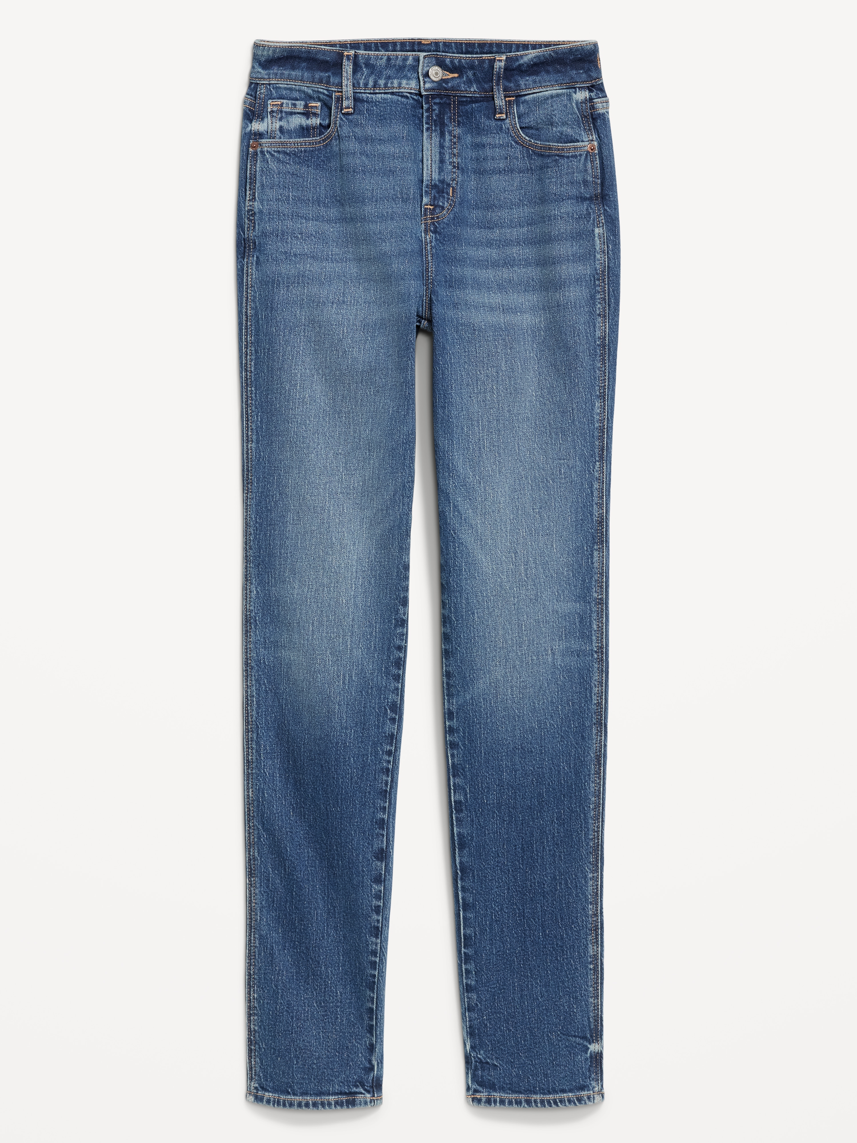 High-Waisted Vintage Slim Jeans - Medium Indigo - 8