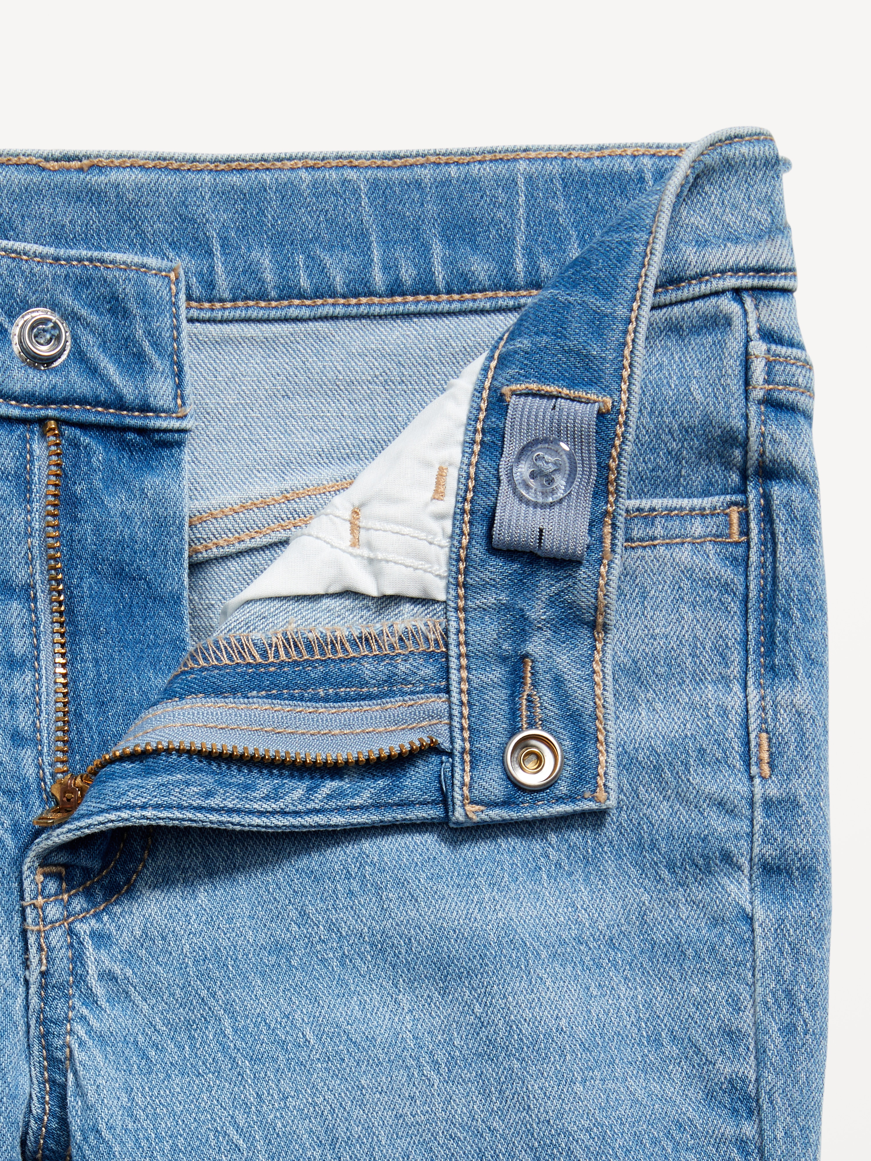 Printed High-Waisted Flare-Leg Jeans for Girls - Light Wash - 5