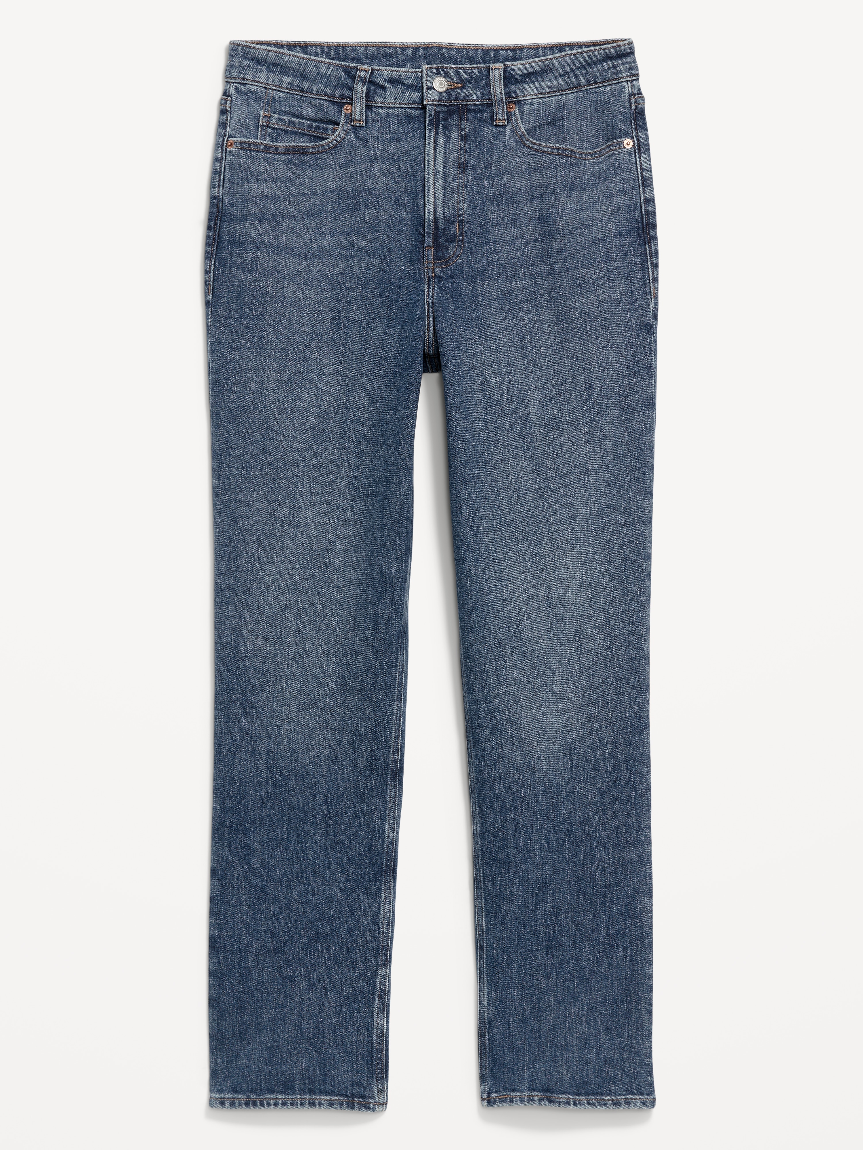 Extra High-Waisted Straight Jeans - Medium Wash - 8