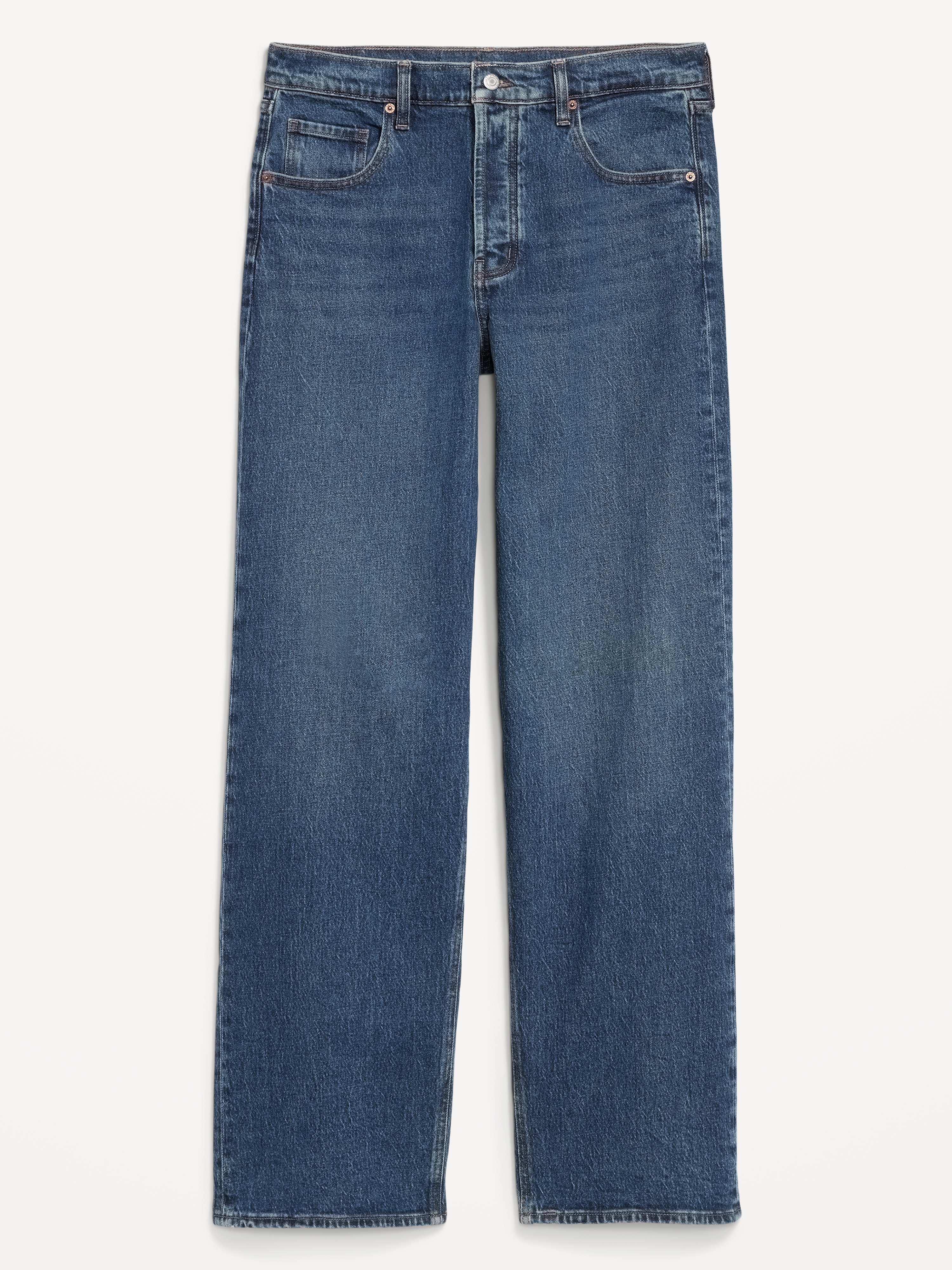 Mid-Rise Slouchy Wide-Leg Jeans - Dark Wash - 8