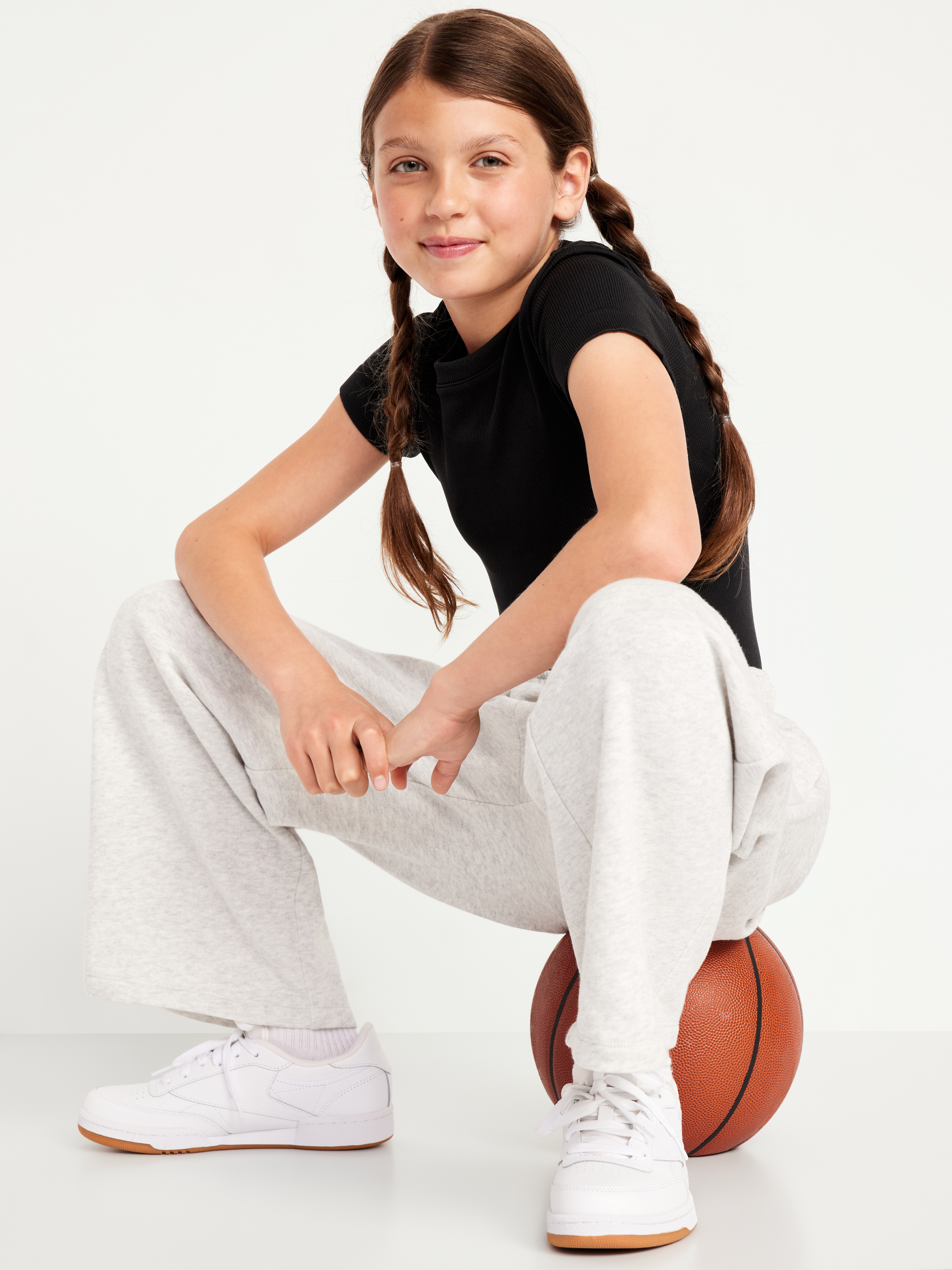 Fitted Seamless Ribbed Performance Top for Girls - Black Jack - 3