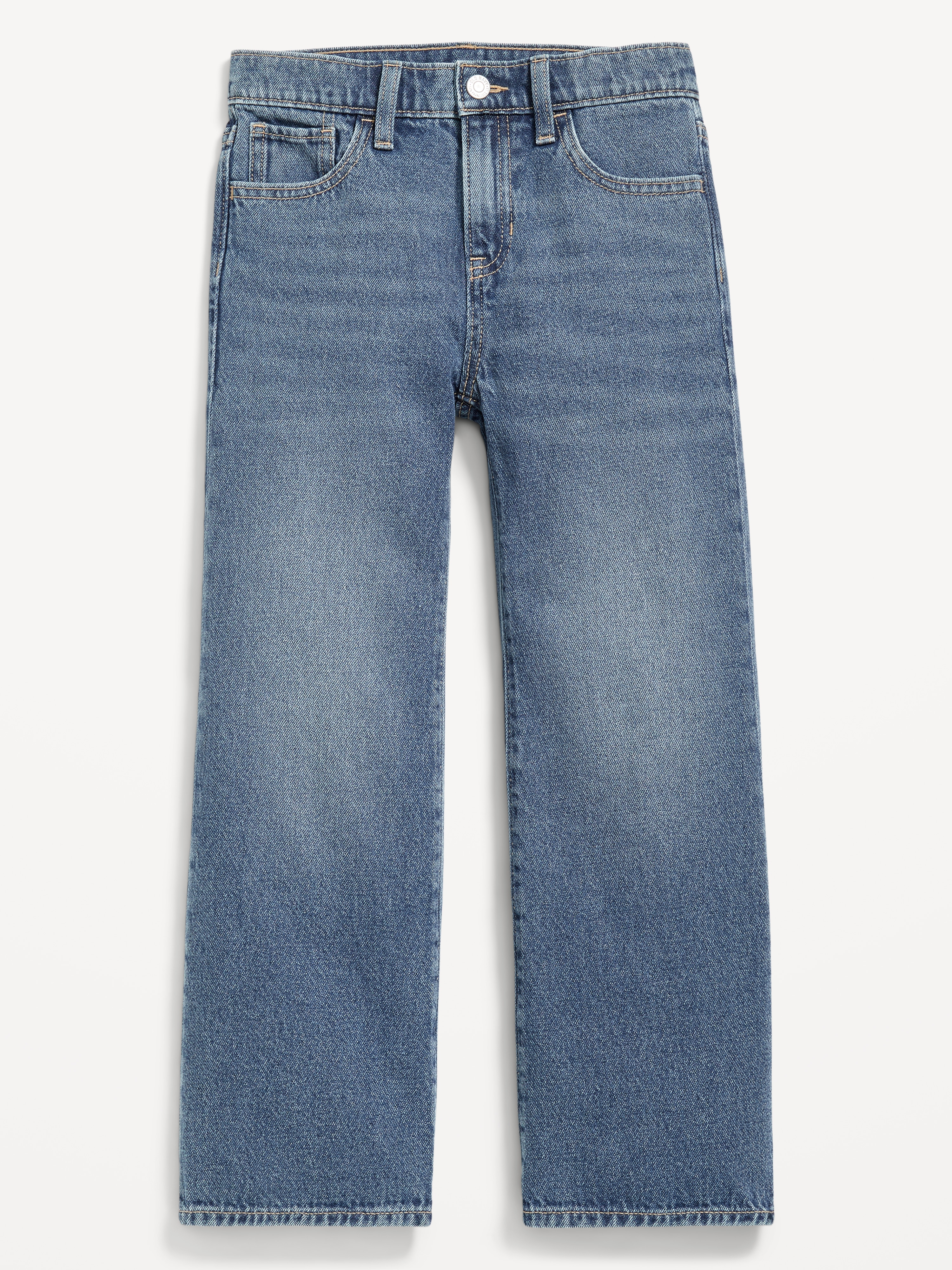 Printed High-Waisted Baggy Wide-Leg Jeans for Girls - Dream Wash - 4