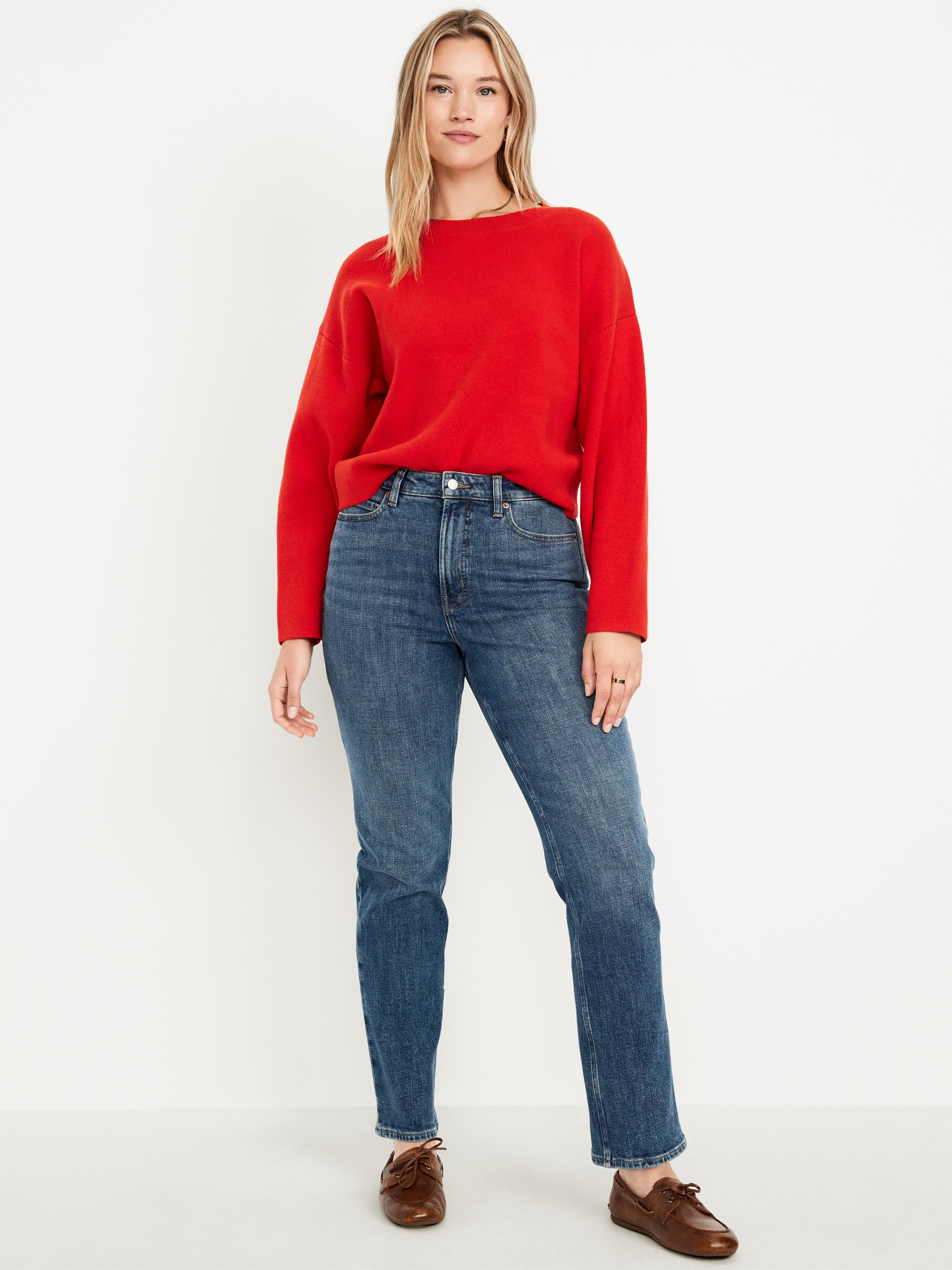 Extra High-Waisted Straight Jeans - Medium Wash - 4