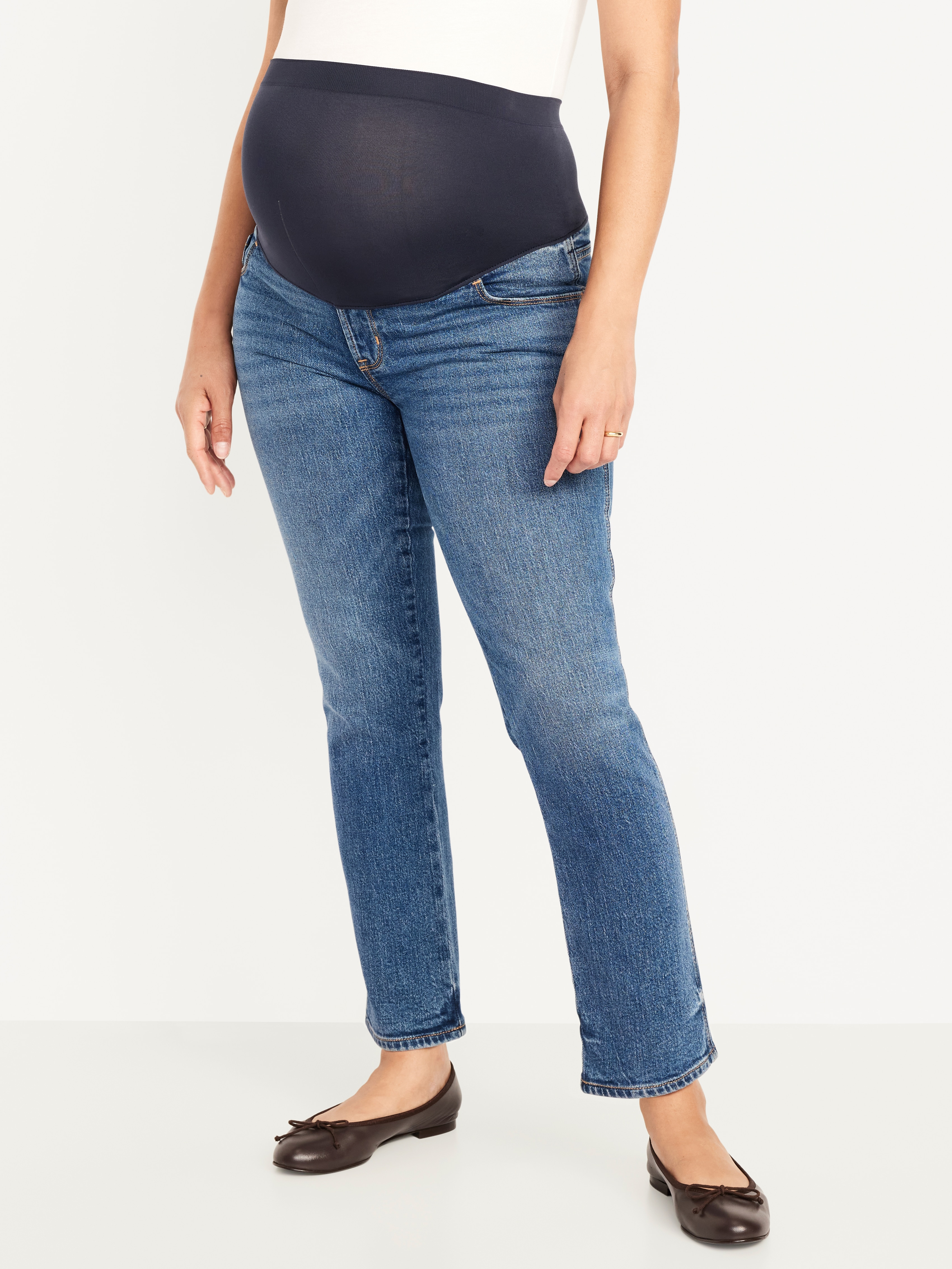 Maternity Full-Panel Vintage Slim Jeans - Medium Wash - 3