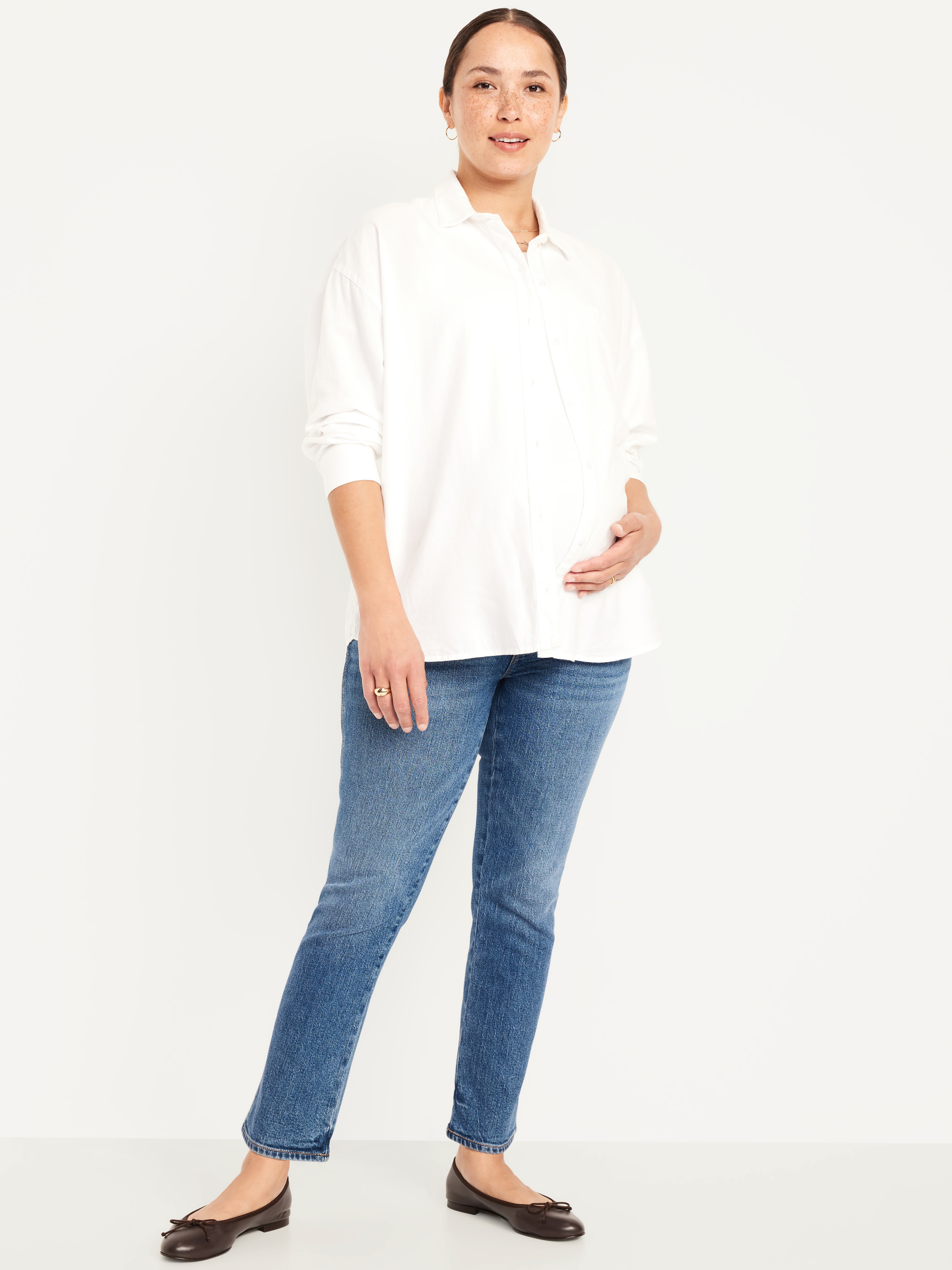 Maternity Full-Panel Vintage Slim Jeans - Medium Wash - 1