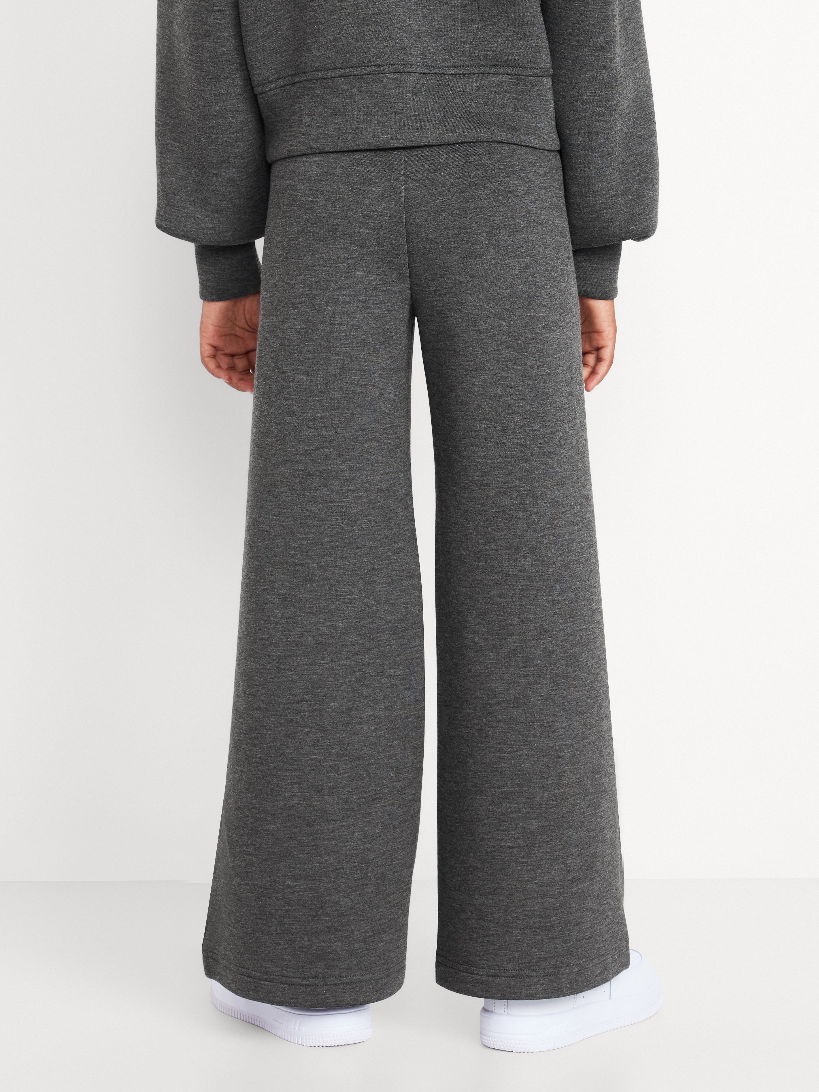 High-Waisted Bounce Fleece Wide-Leg Sweatpants for Girls - Charcoal - 2