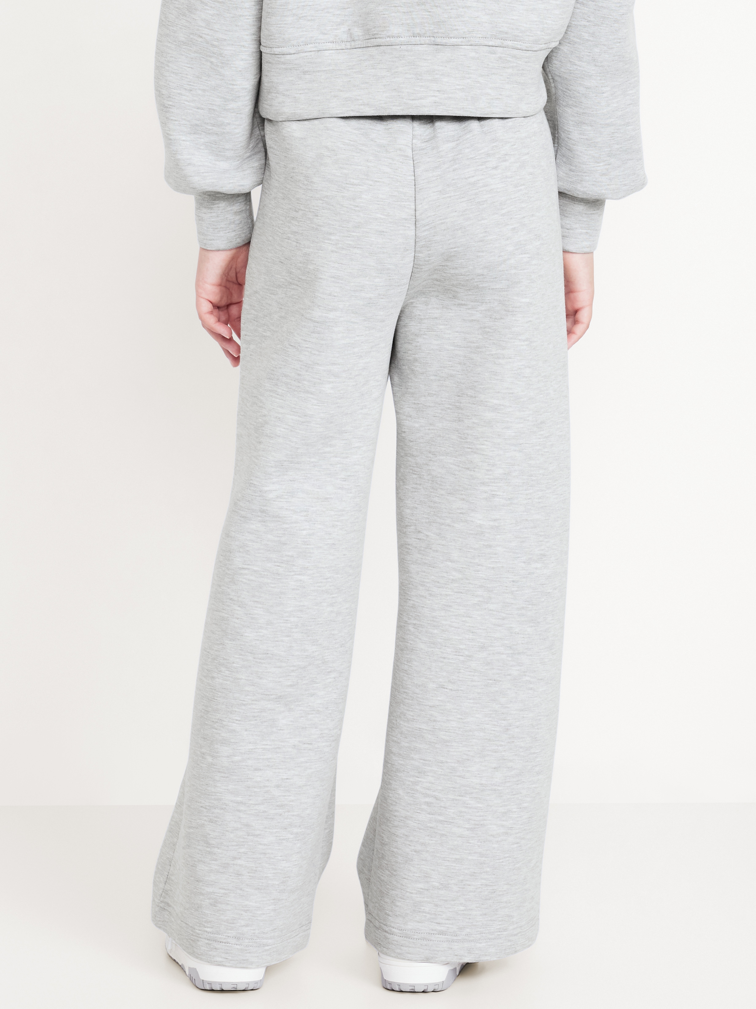 High-Waisted Bounce Fleece Wide-Leg Sweatpants for Girls - Light Heather Gray - 2