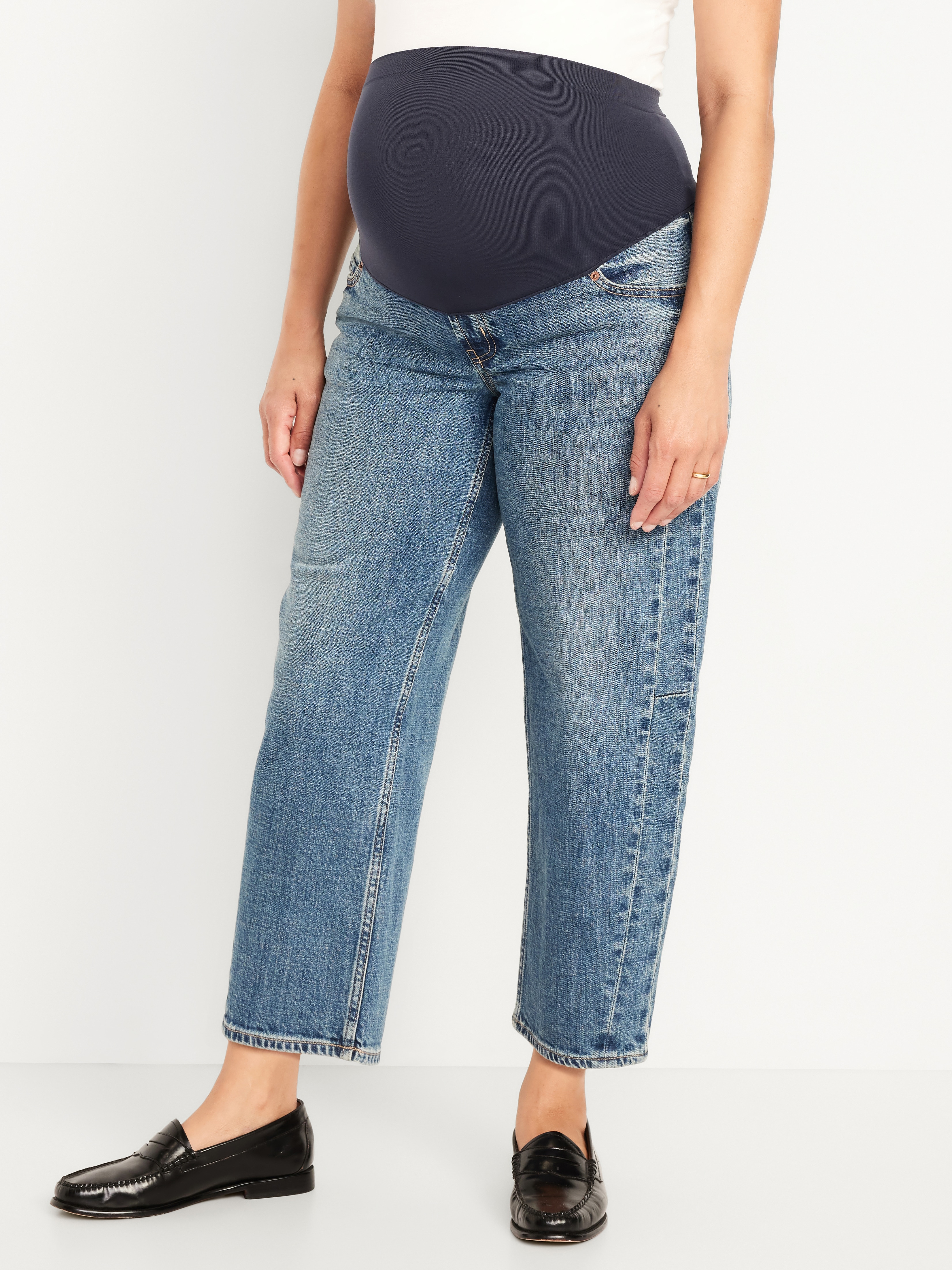 Maternity Full Panel Barrel Ankle Jeans - Ayla - 3
