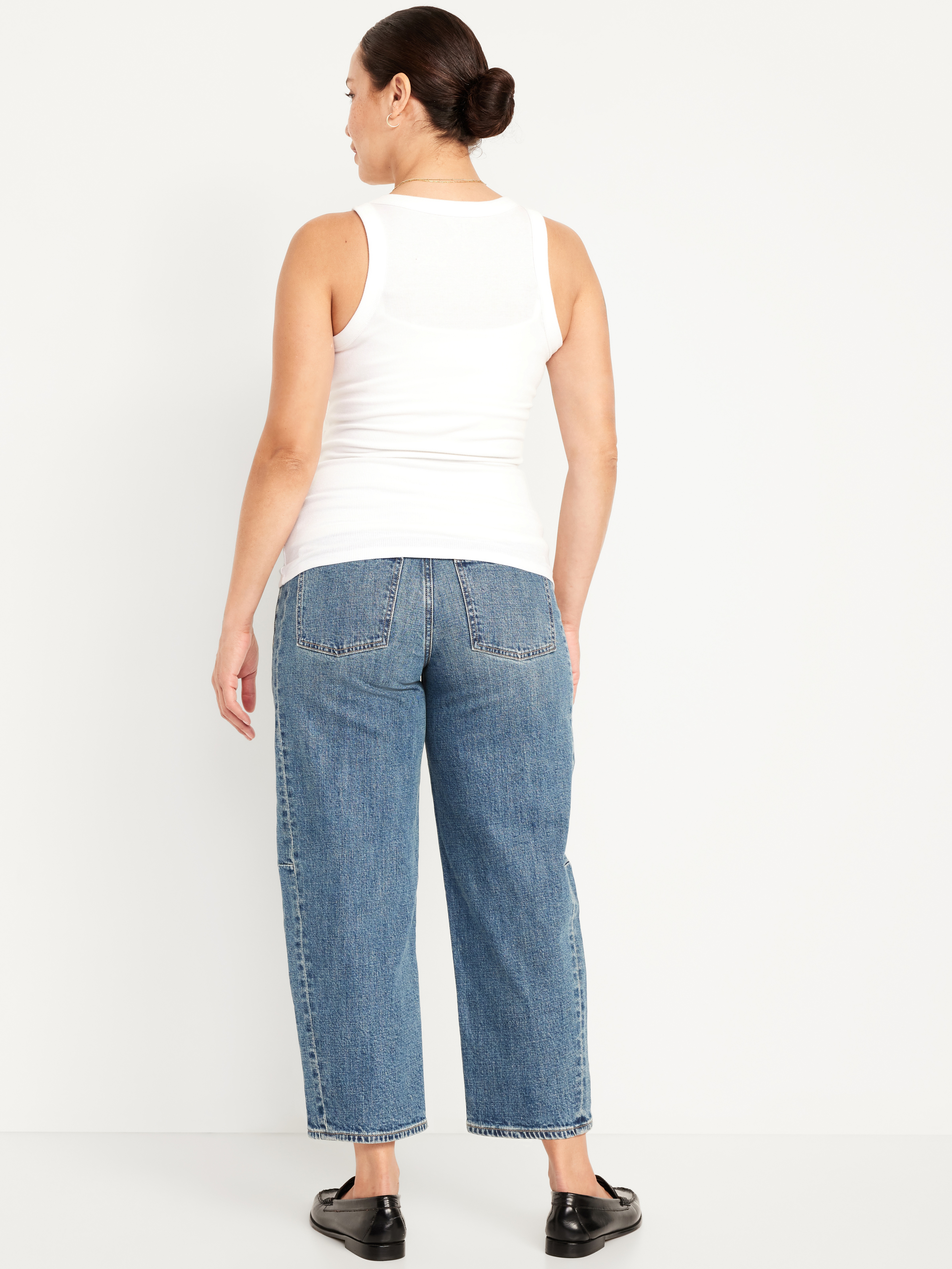 Maternity Full Panel Barrel Ankle Jeans - Ayla - 2