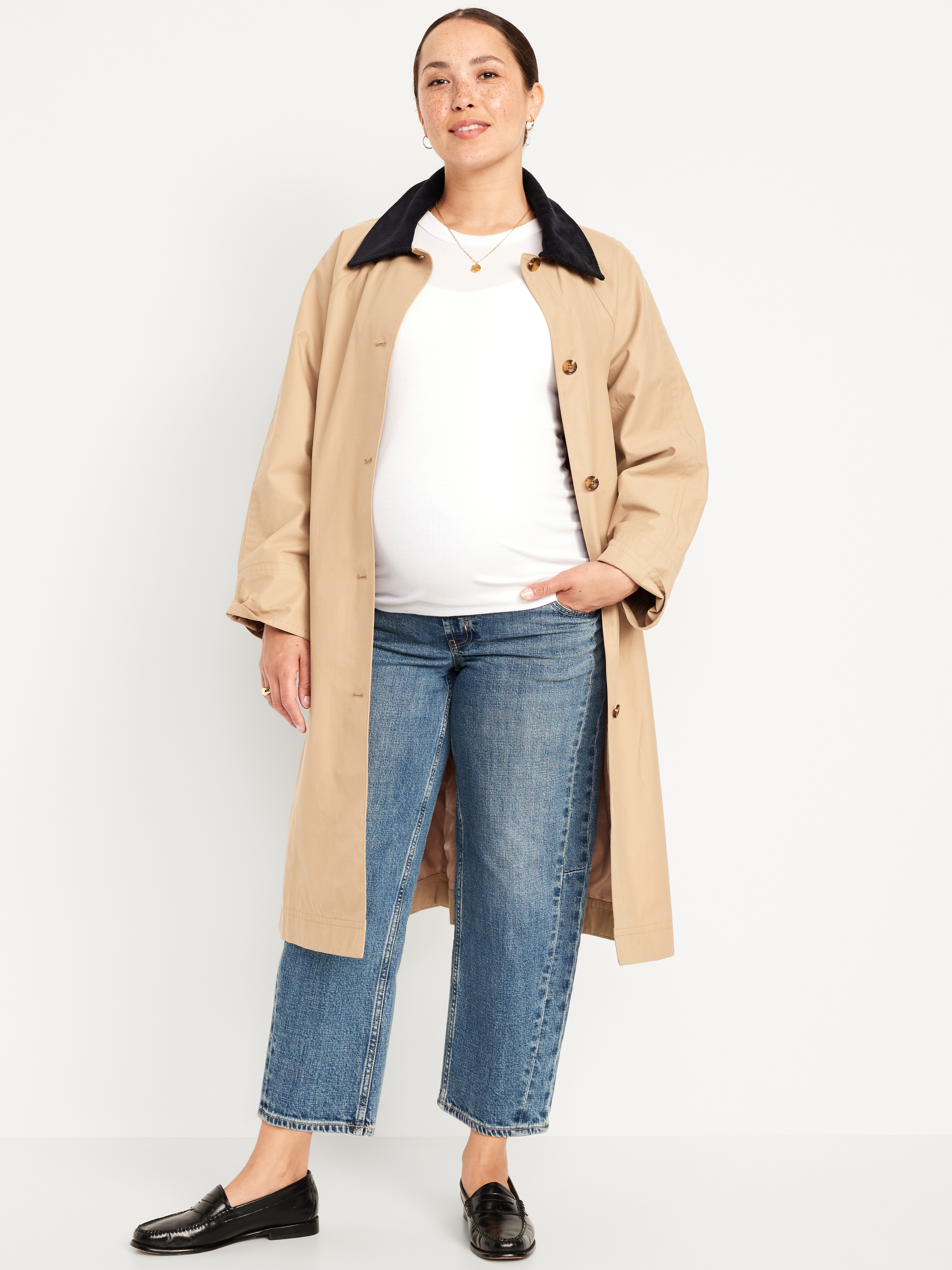 Maternity Full Panel Barrel Ankle Jeans - Ayla - 1
