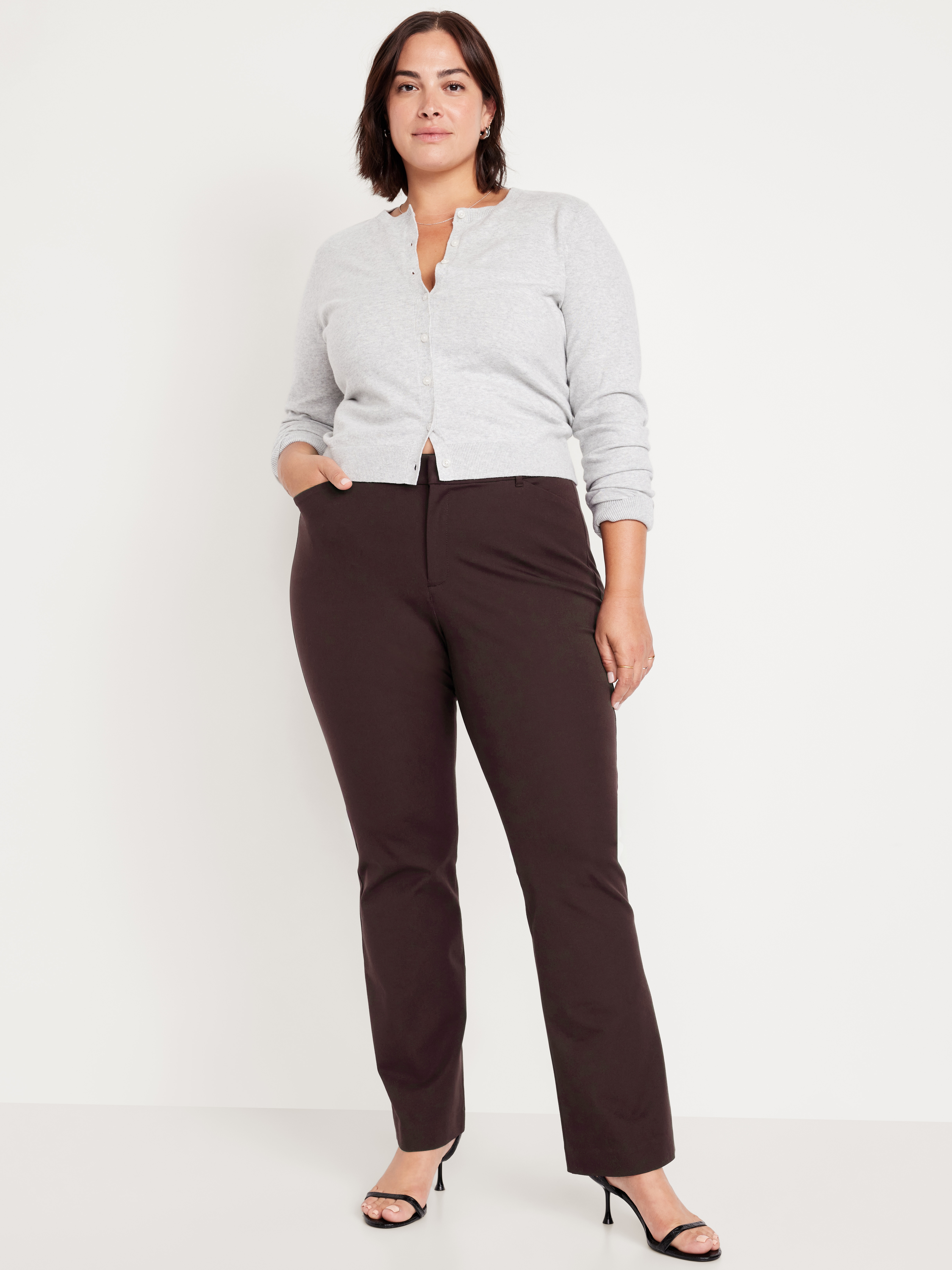 High-Waisted Pixie Flare Pants - Black Coffee - 7