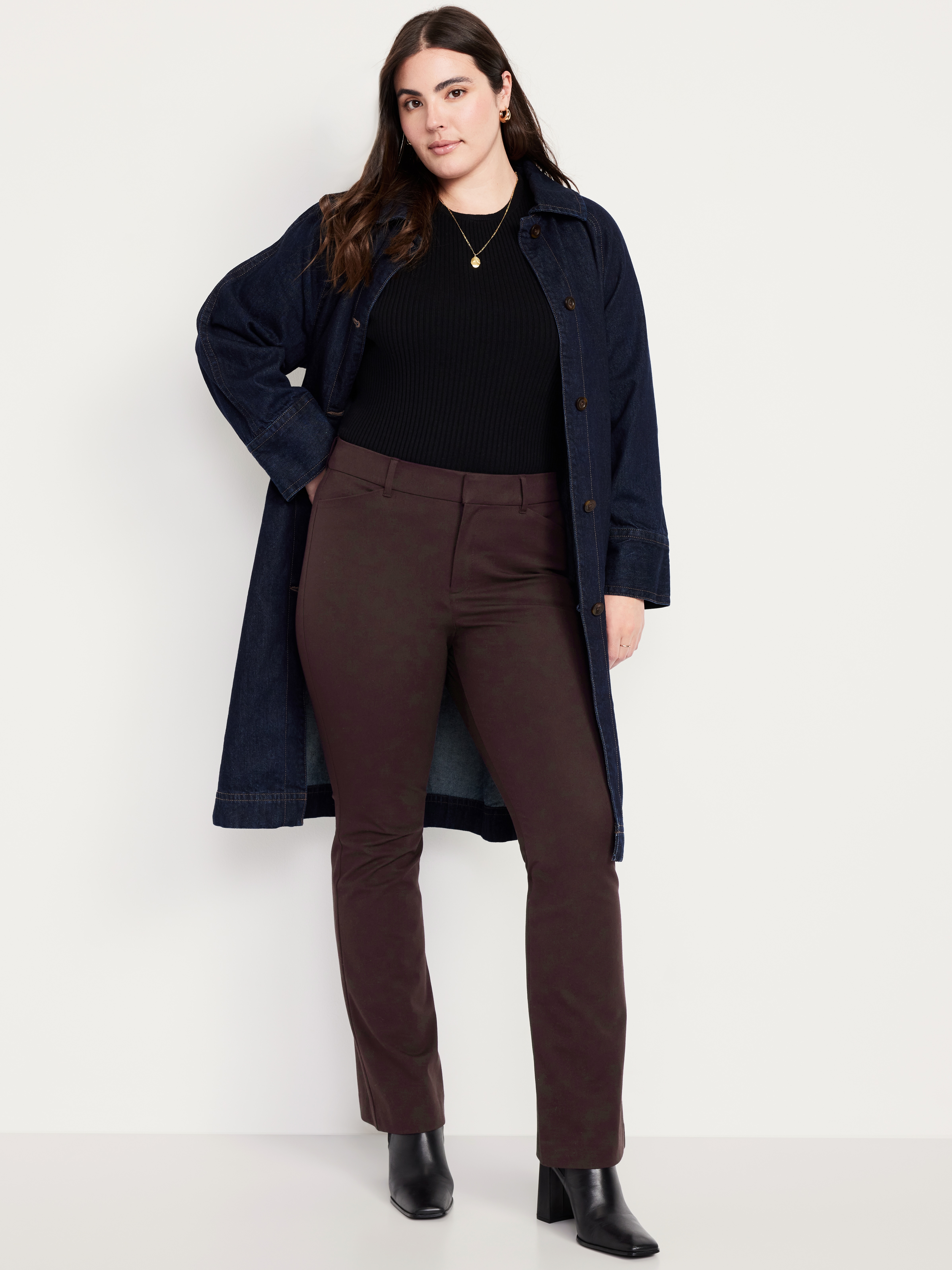 High-Waisted Pixie Flare Pants - Black Coffee - 5