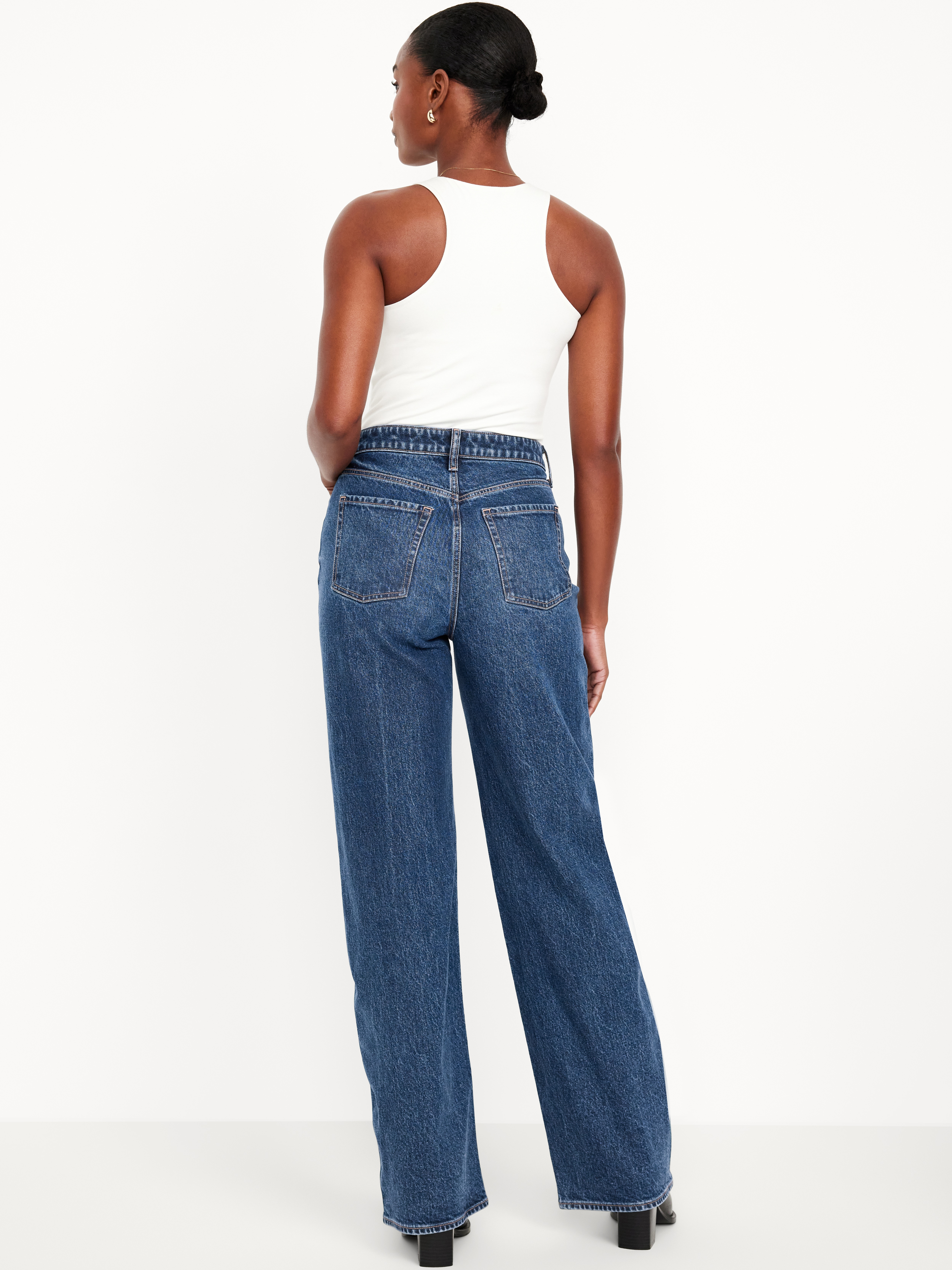 Curvy Extra High-Waisted Wide-Leg Jeans - Dark Wash - 3