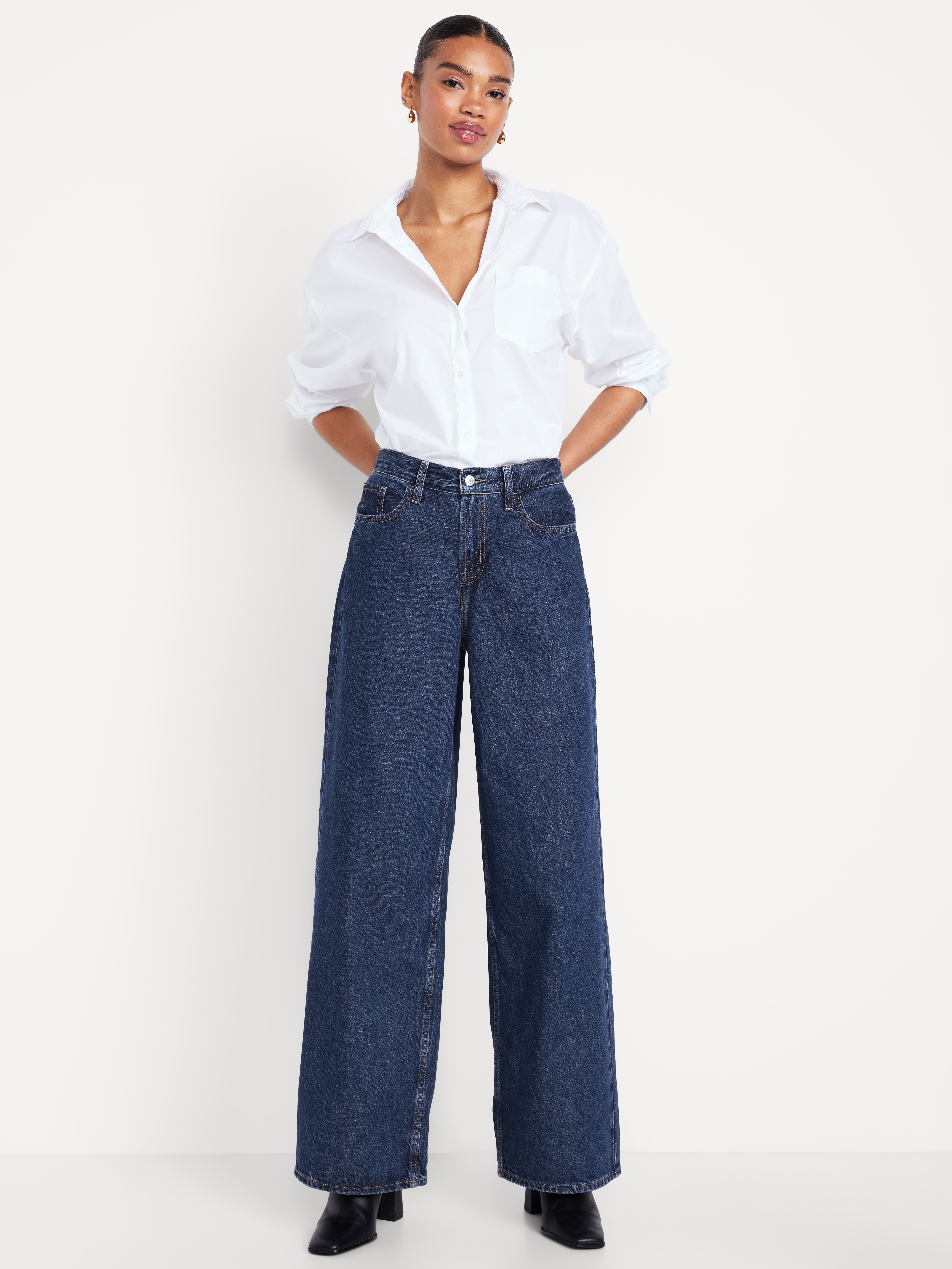 Mid-Rise Wow Baggy Wide-Leg Jeans - Celestia - 1