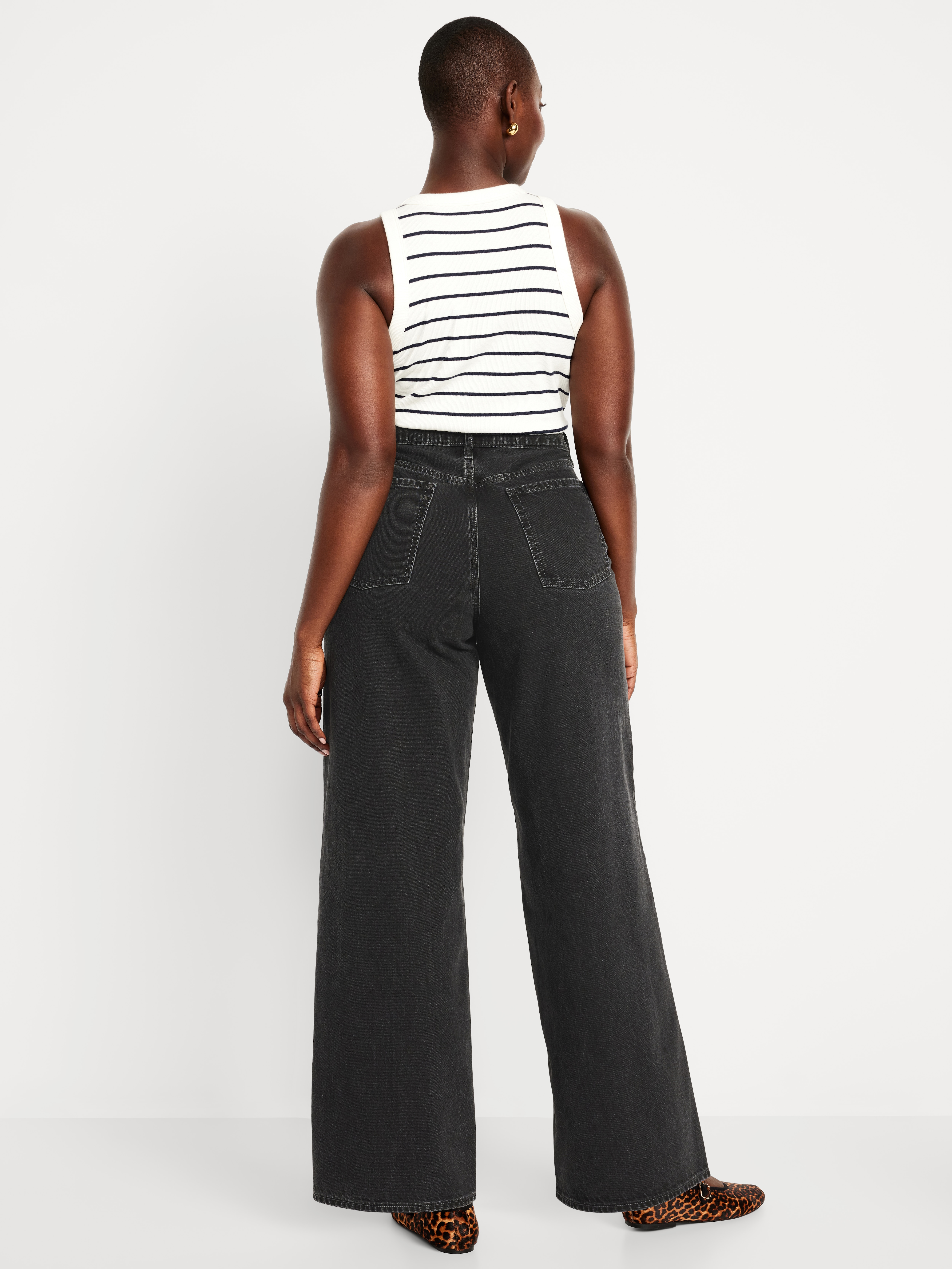 Mid-Rise Wow Baggy Wide-Leg Jeans - Licorice - 7