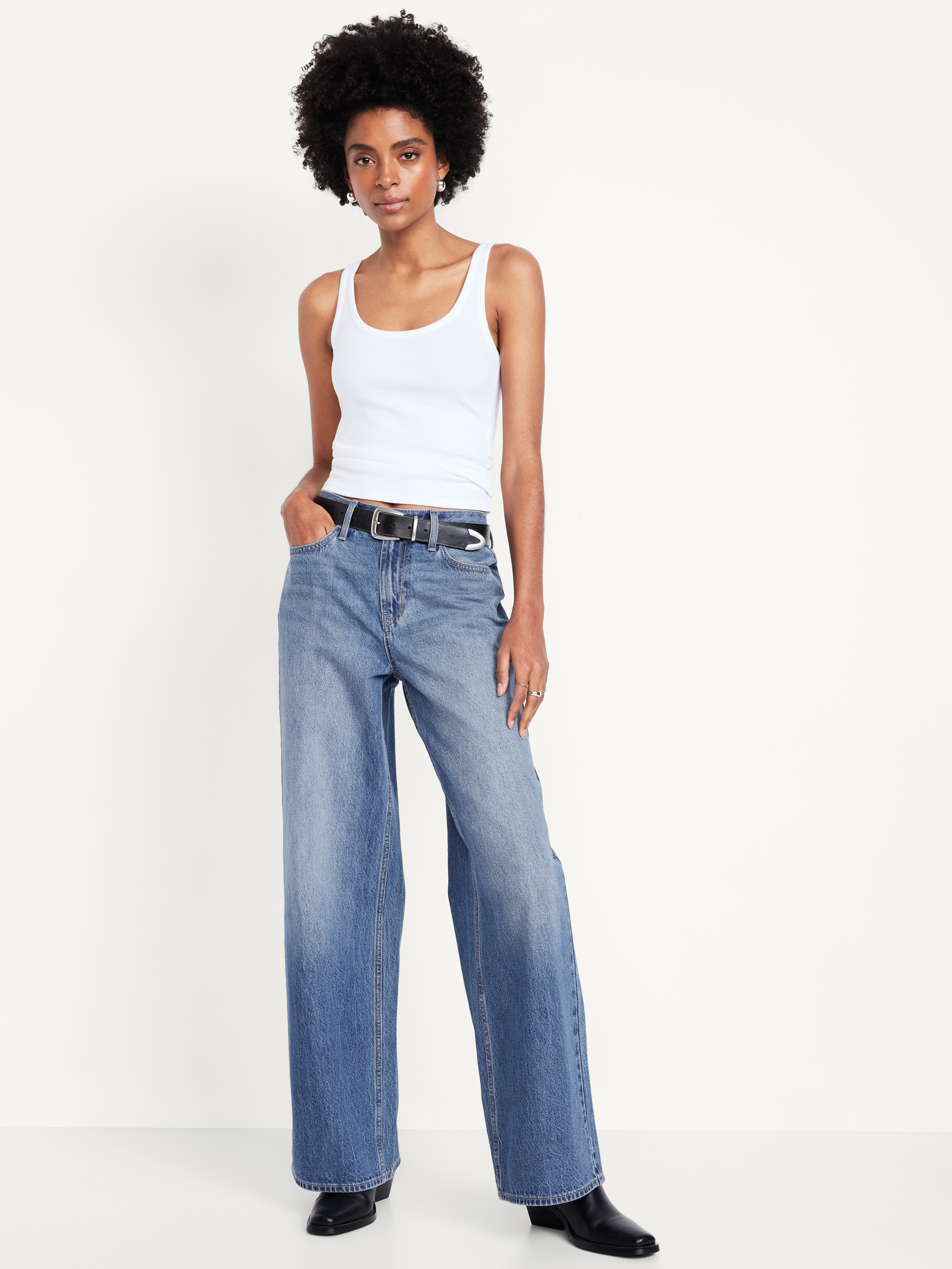 Mid-Rise Wow Baggy Wide-Leg Jeans - KIORA - 1