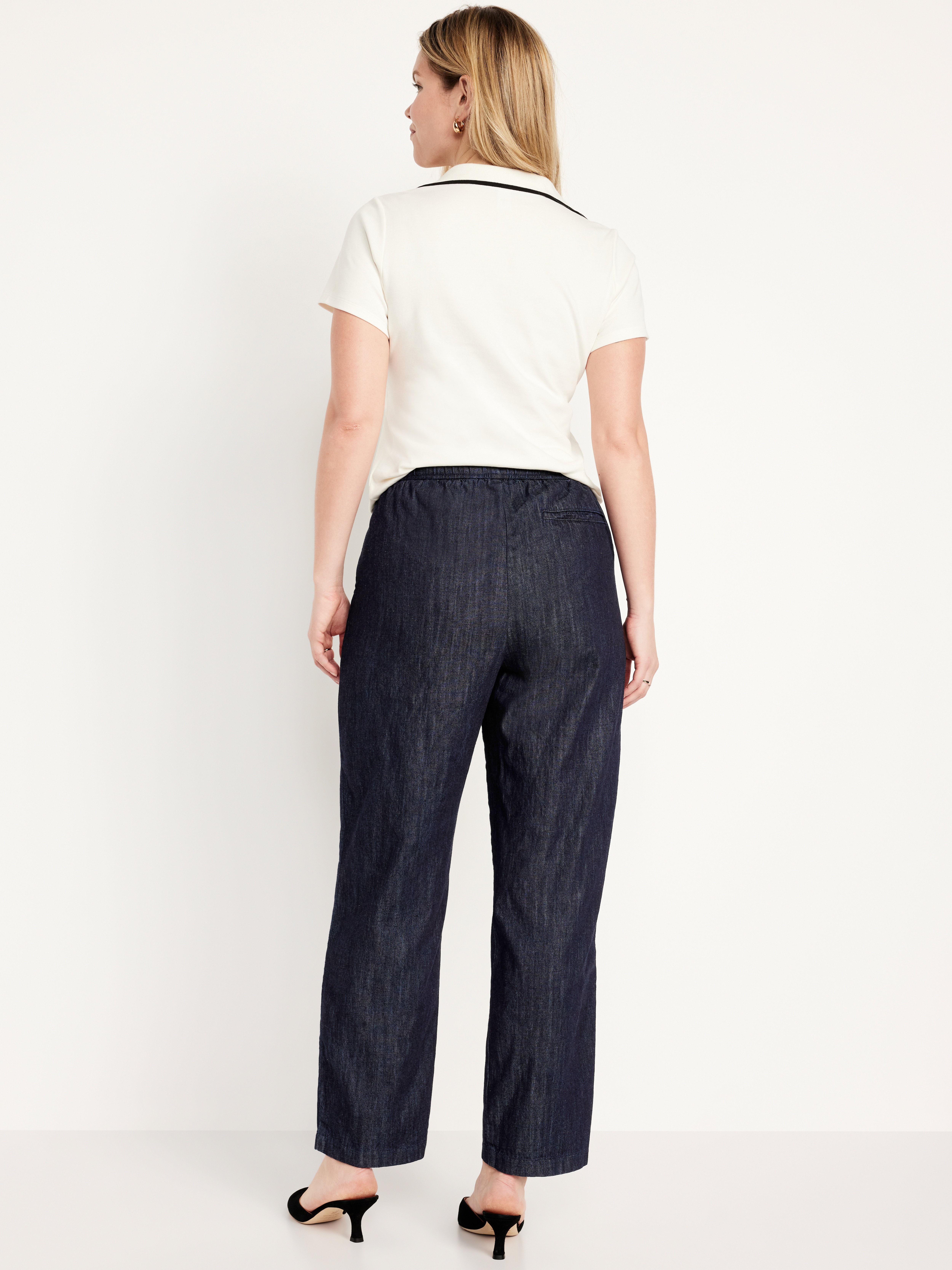 High-Waisted Billie Straight Ankle Trouser - Dark Rinse - 5