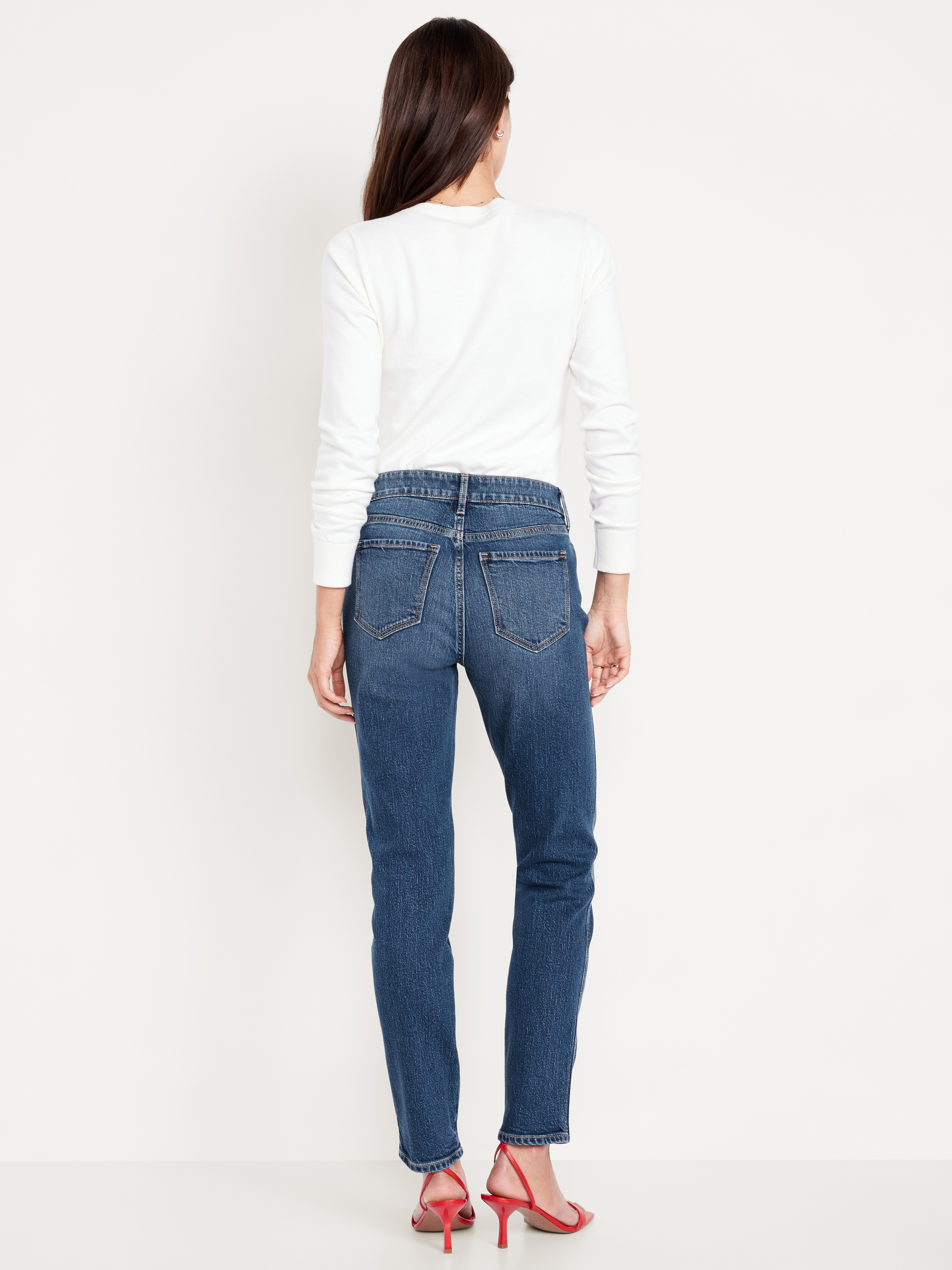 High-Waisted Vintage Slim Jeans - Medium Indigo - 3