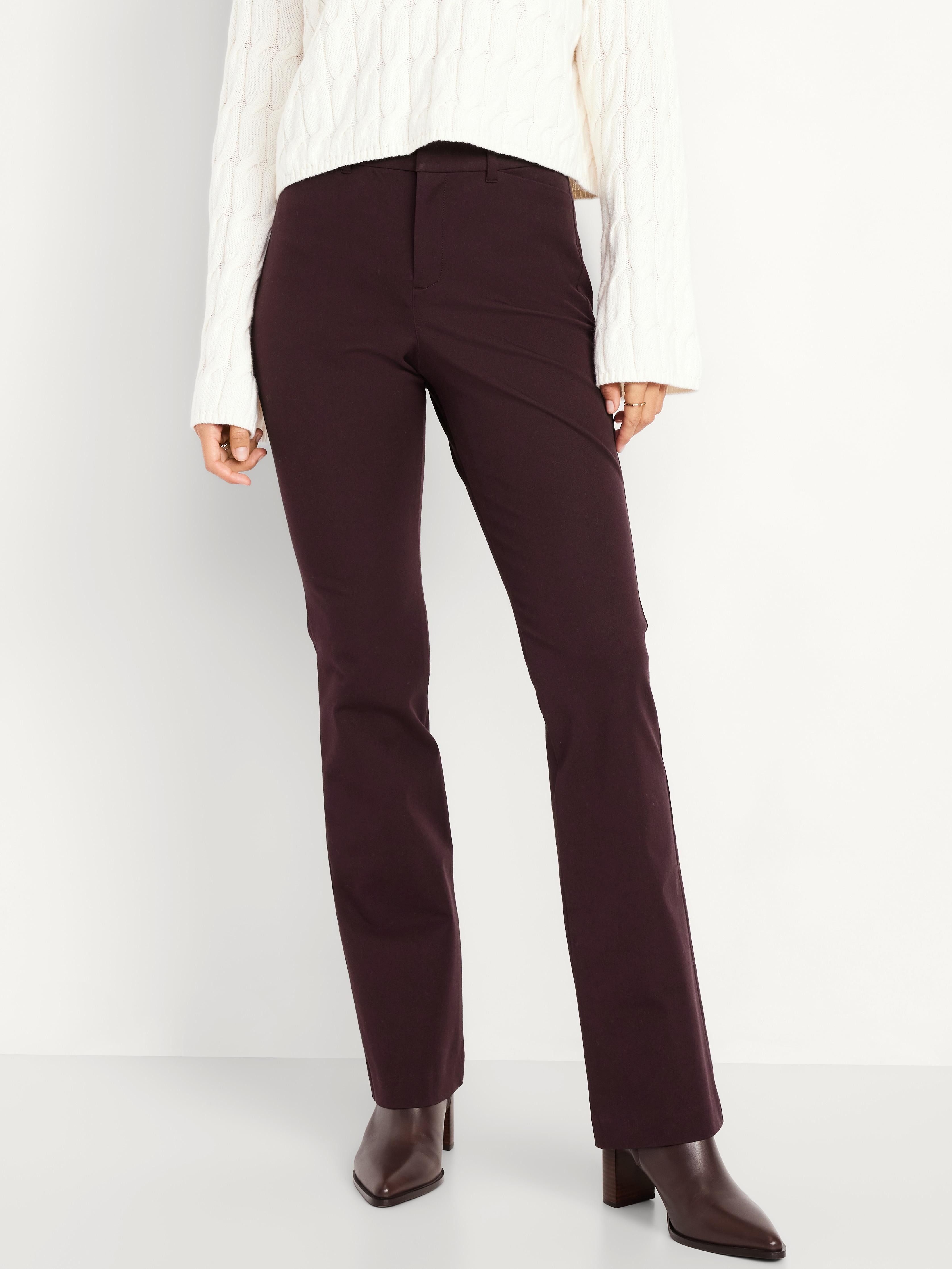 High-Waisted Pixie Flare Pants - Black Coffee - 2