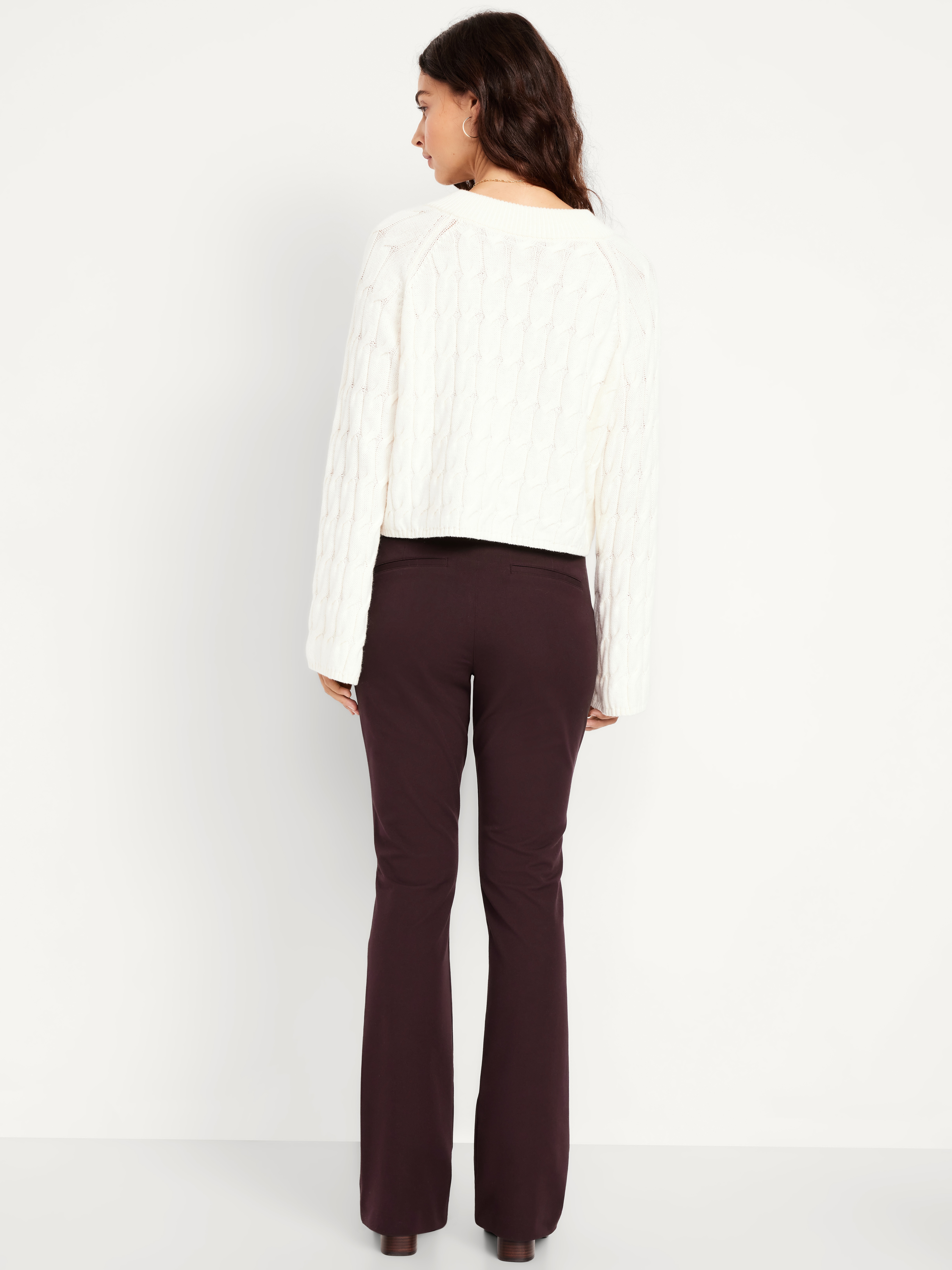 High-Waisted Pixie Flare Pants - Black Coffee - 3