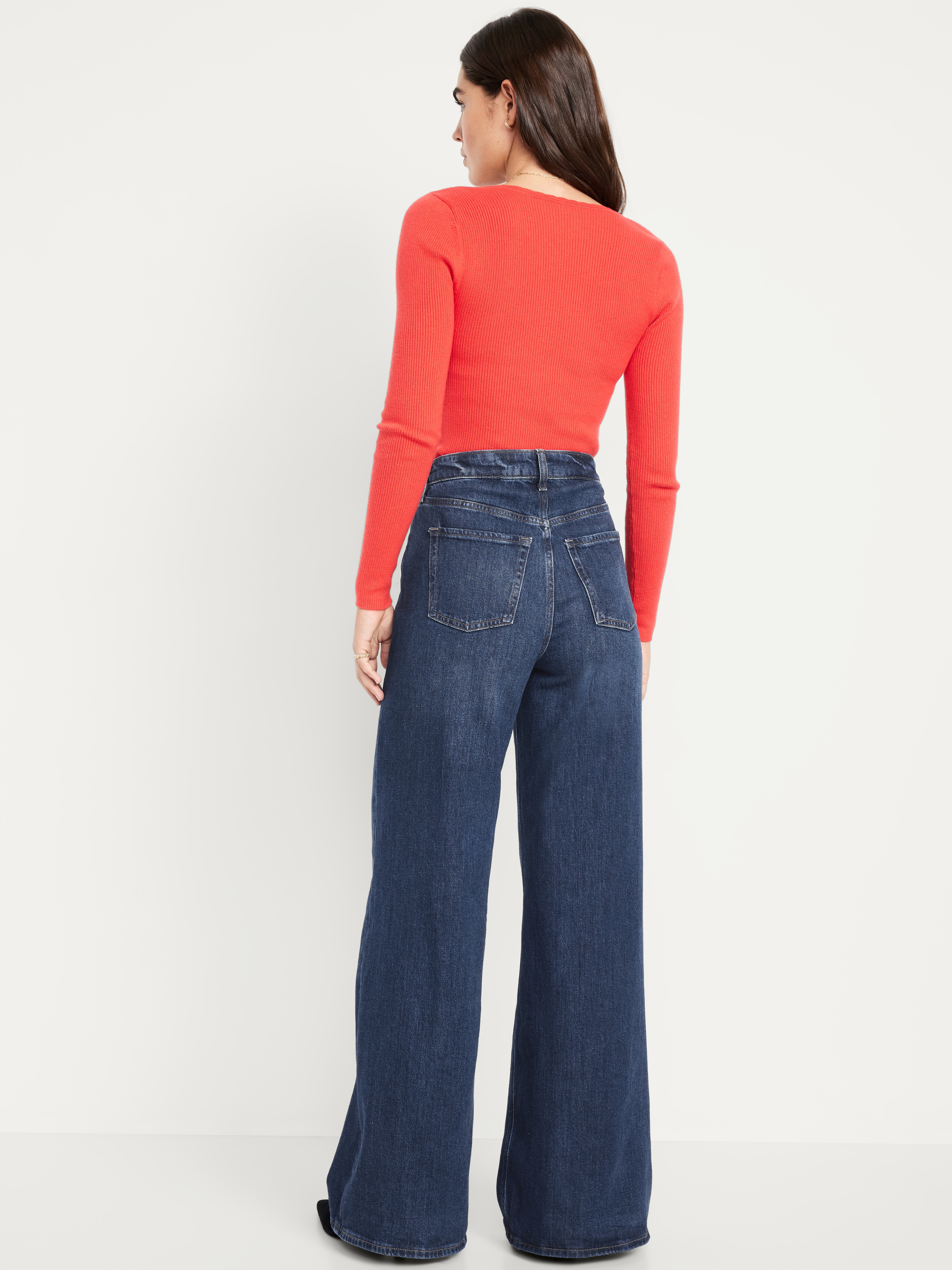 Extra High-Waisted Super Wide-Leg Jeans - Perfect Dark - 3