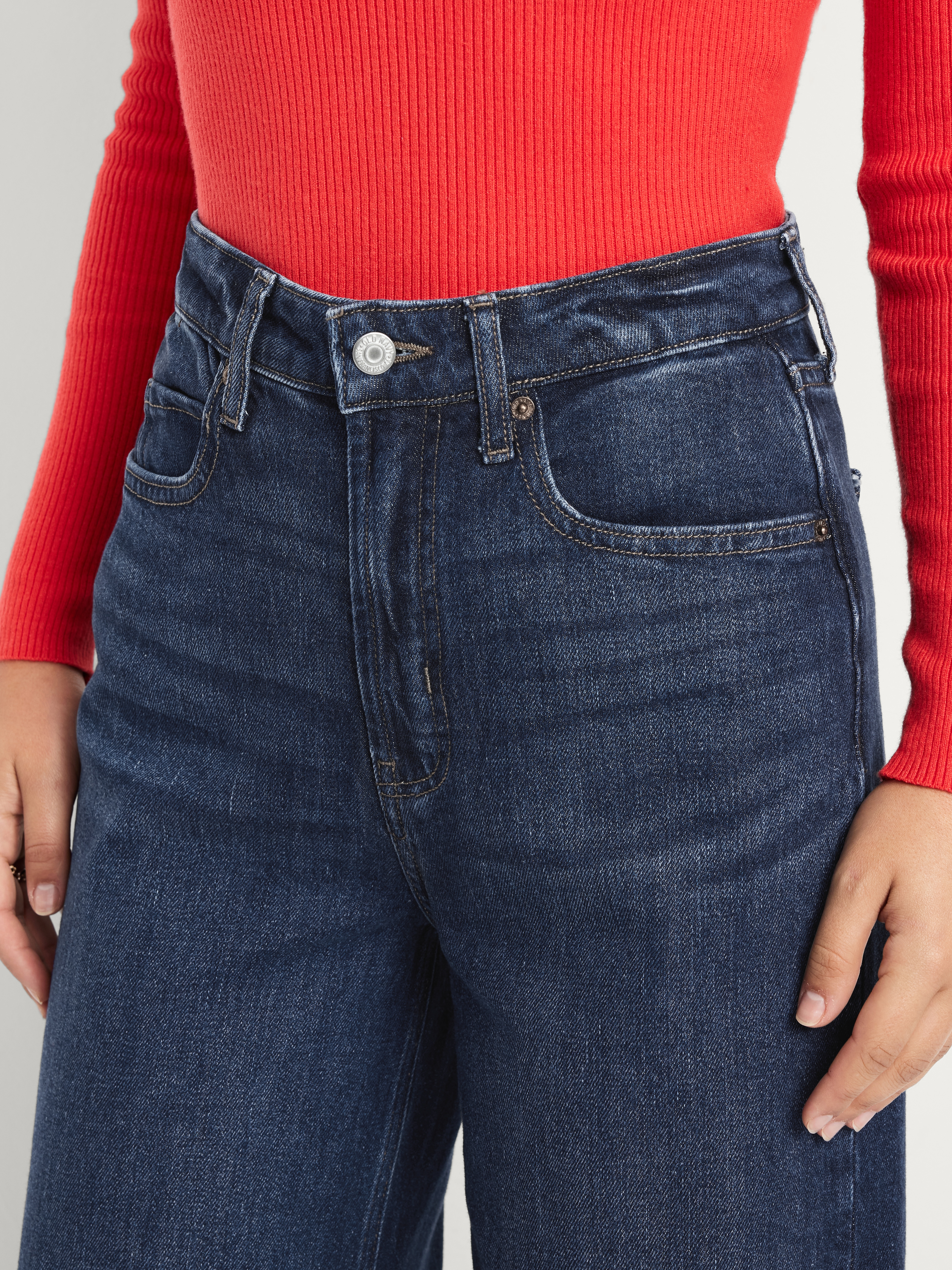 Extra High-Waisted Super Wide-Leg Jeans - Perfect Dark - 7