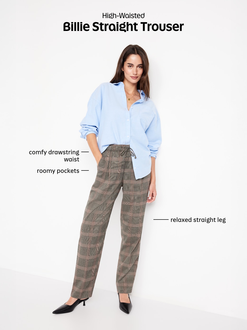 High-Waisted Billie Straight Ankle Trouser - Dark Rinse - 9