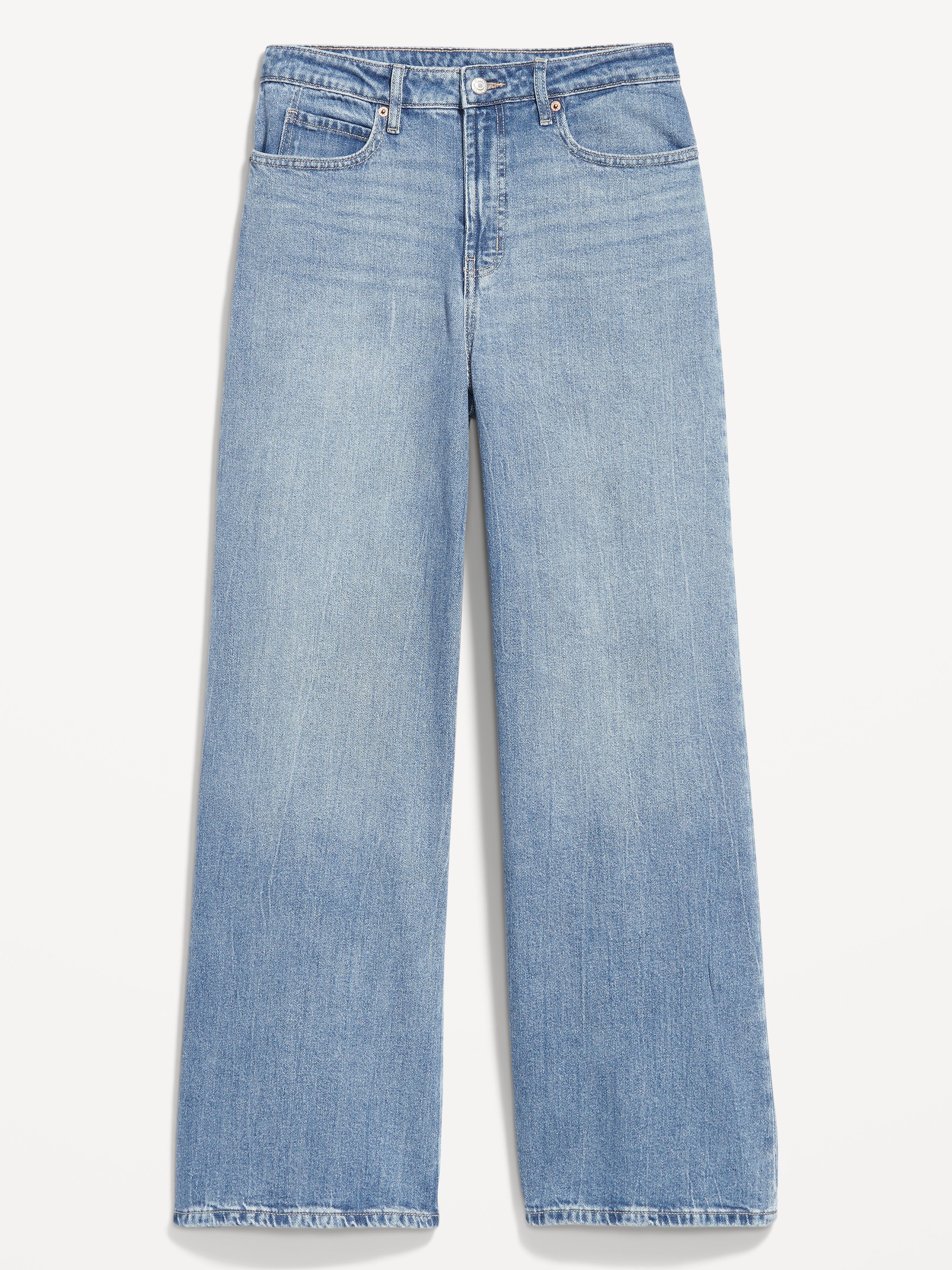 Extra High-Waisted Super Wide-Leg Jeans - Medium Wash - 7