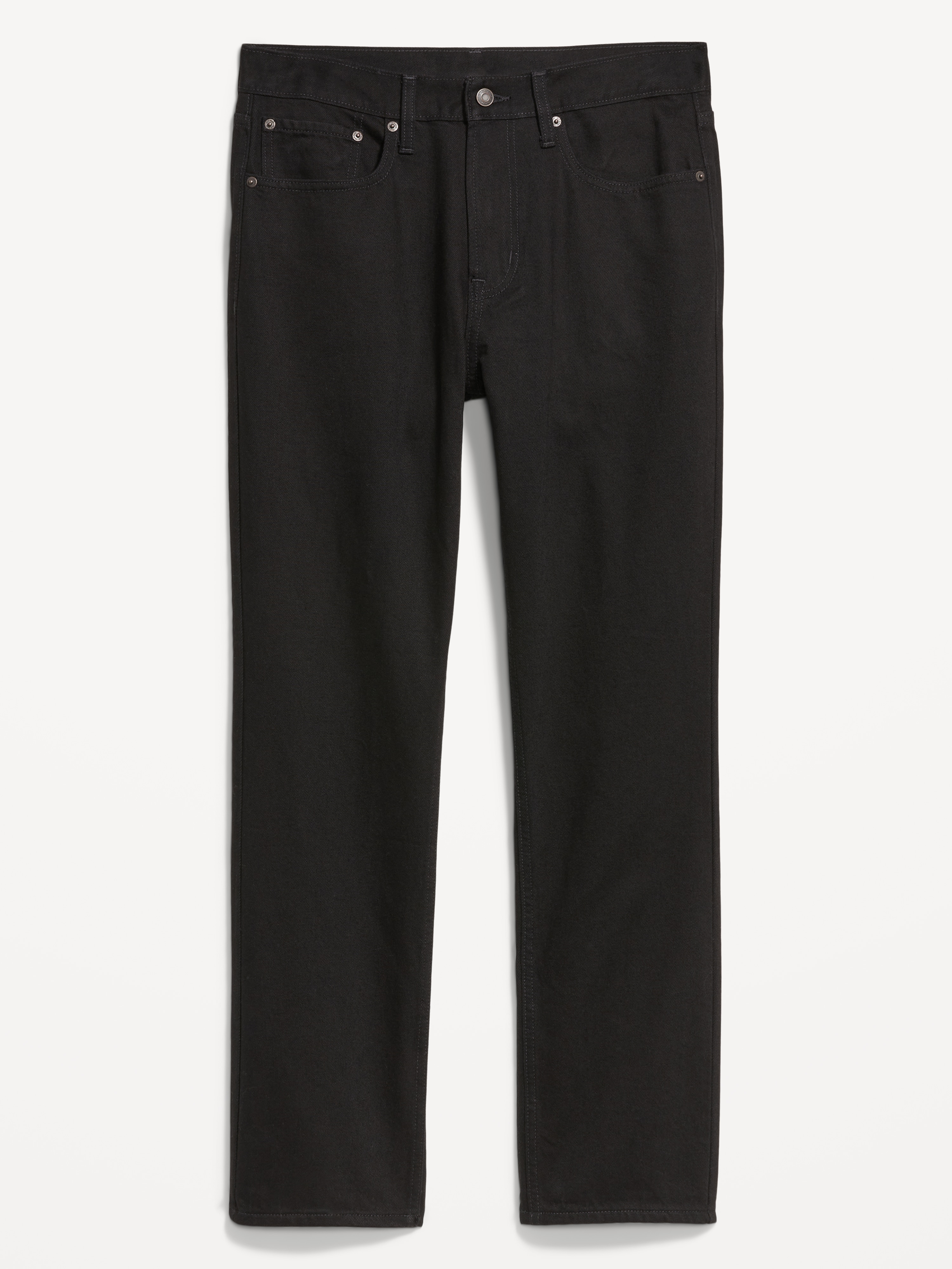 Structured Straight Non-Stretch Jeans - Black Rinse - 4
