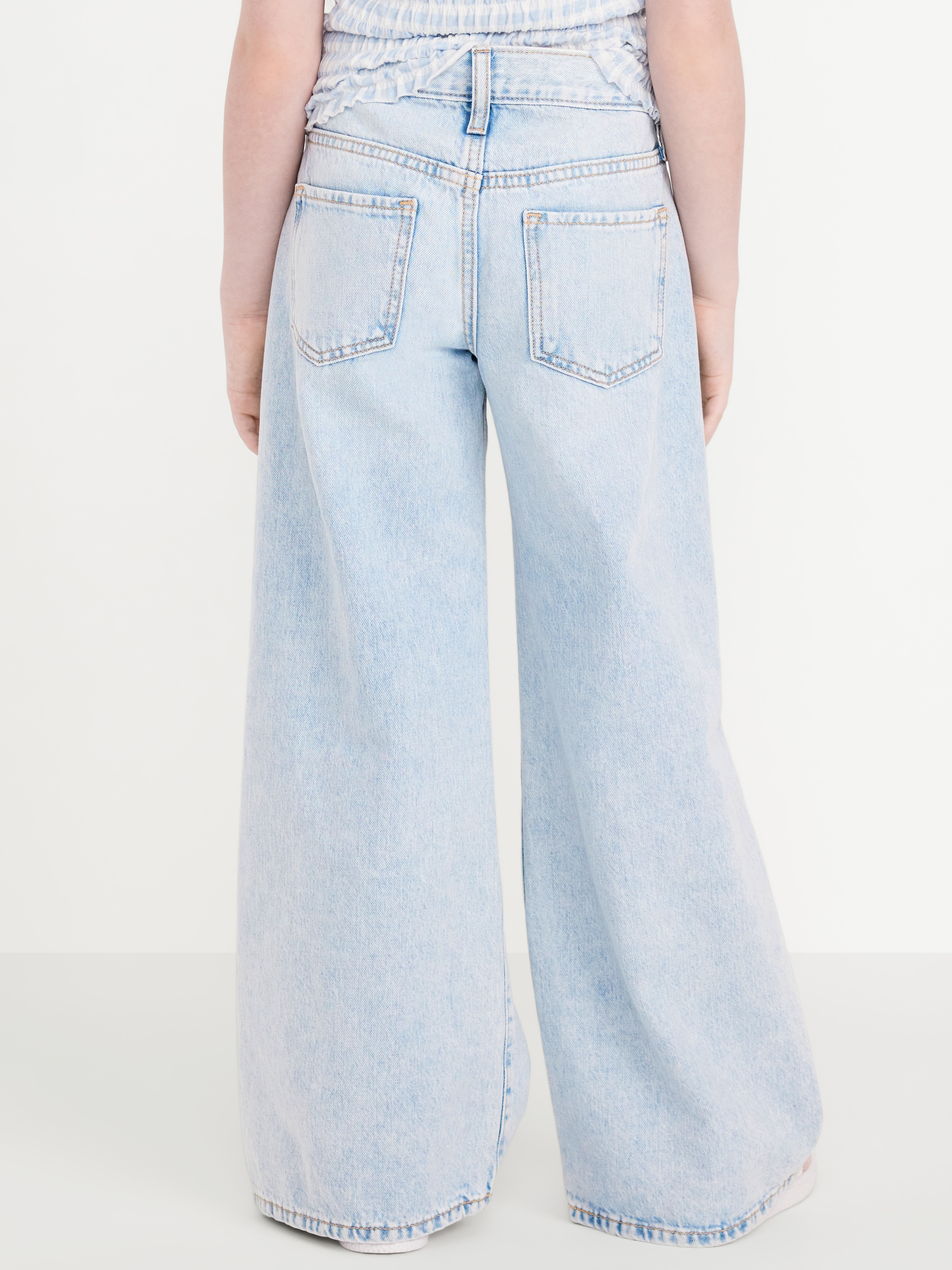 Super Baggy Wide-Leg Embroidered Jeans for Girls - Stars - 2