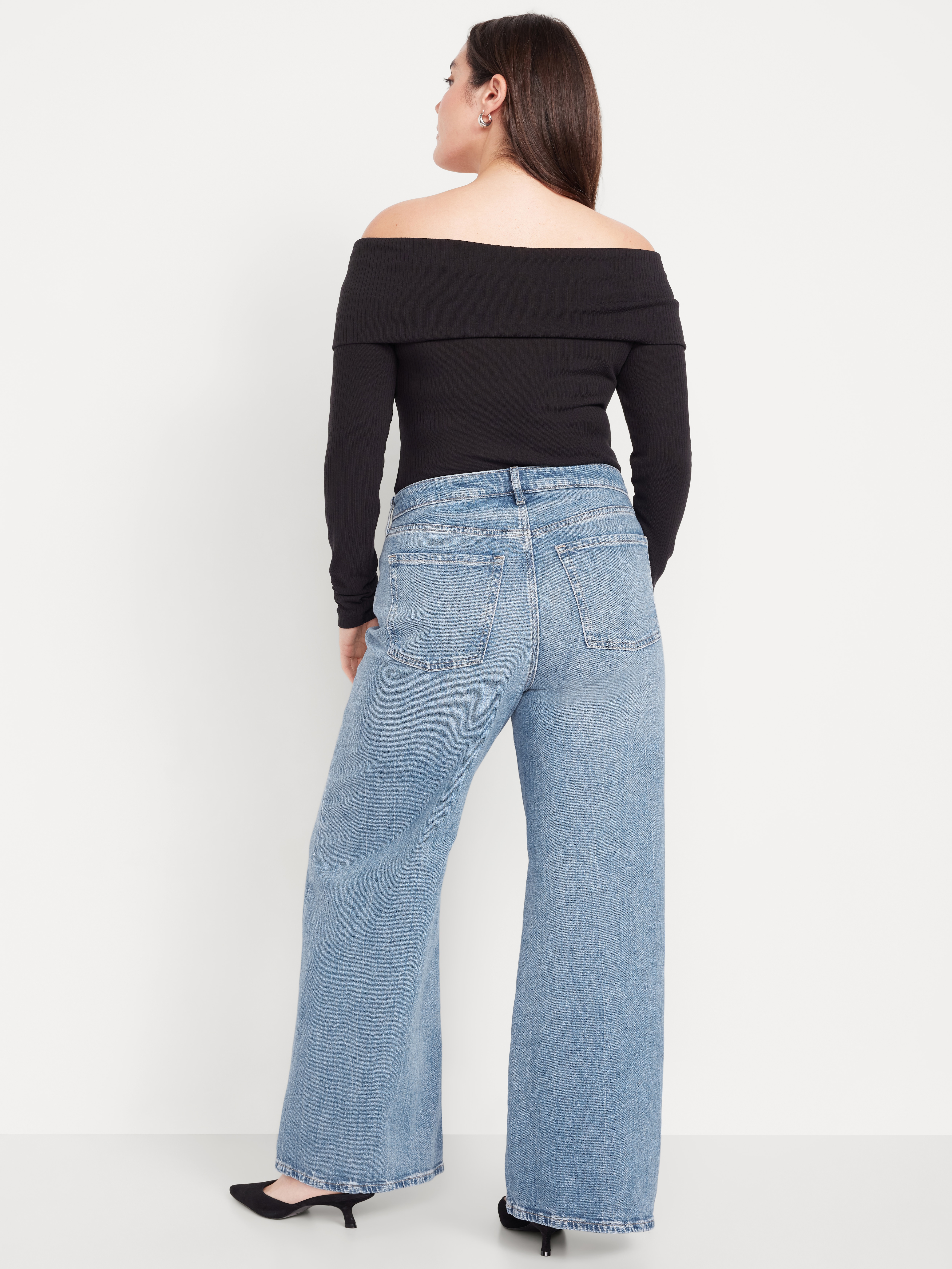 Extra High-Waisted Super Wide-Leg Jeans - Medium Wash - 6