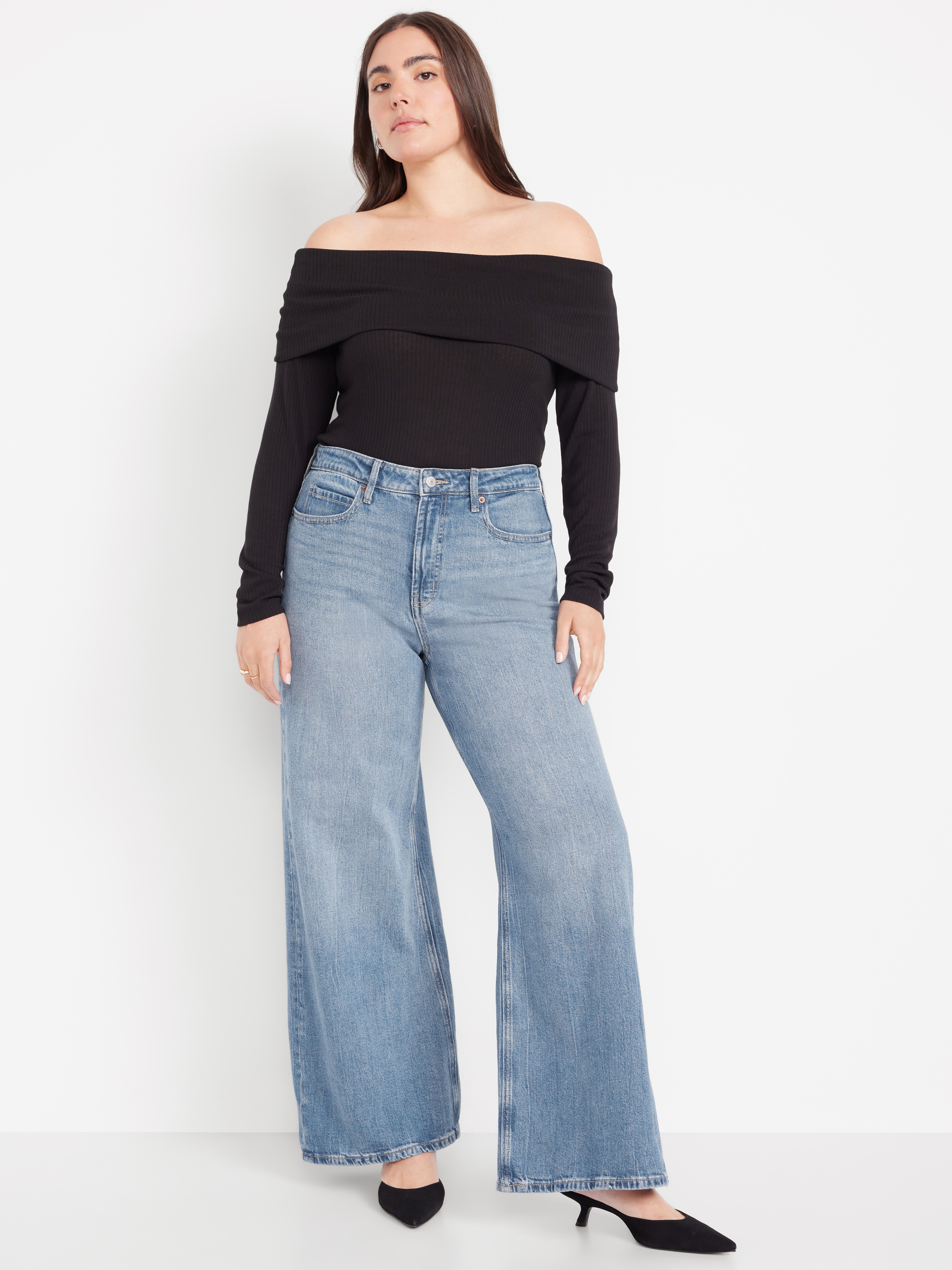 Extra High-Waisted Super Wide-Leg Jeans - Medium Wash - 5
