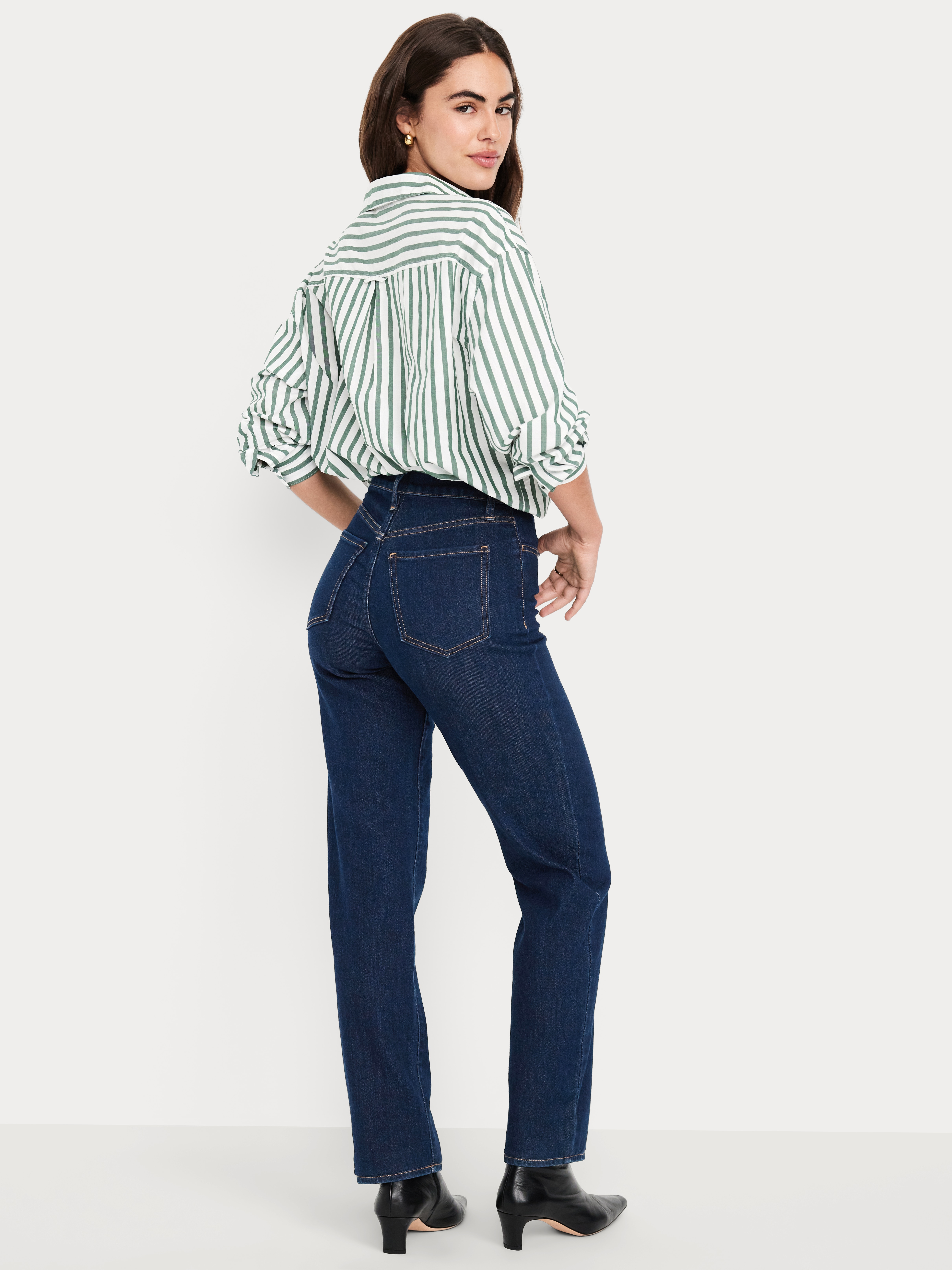 High-Waisted Wow Loose Jeans - Dark Wash - 3