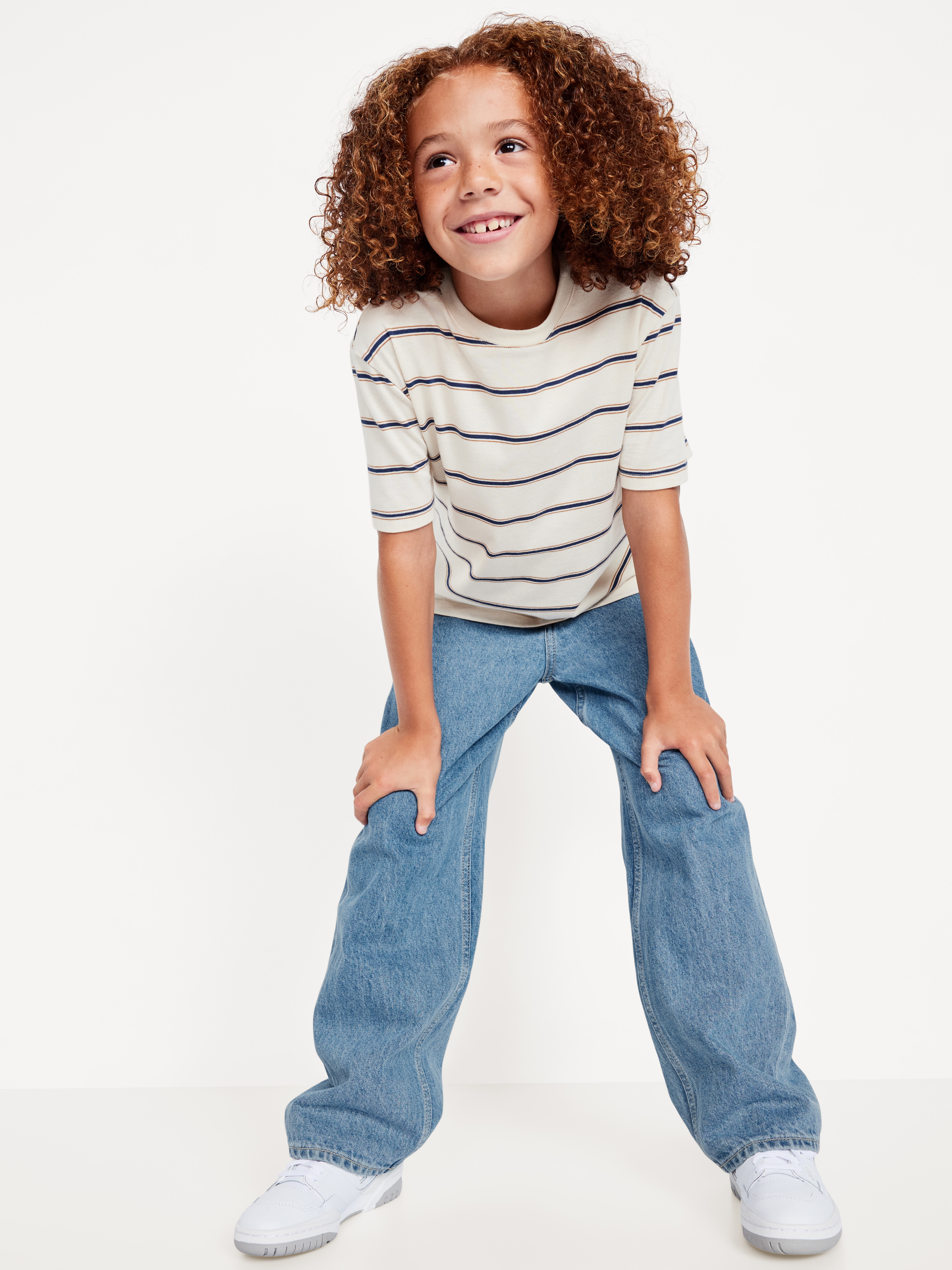 Baggy Non-Stretch Jeans for Boys - Light Wash - 3