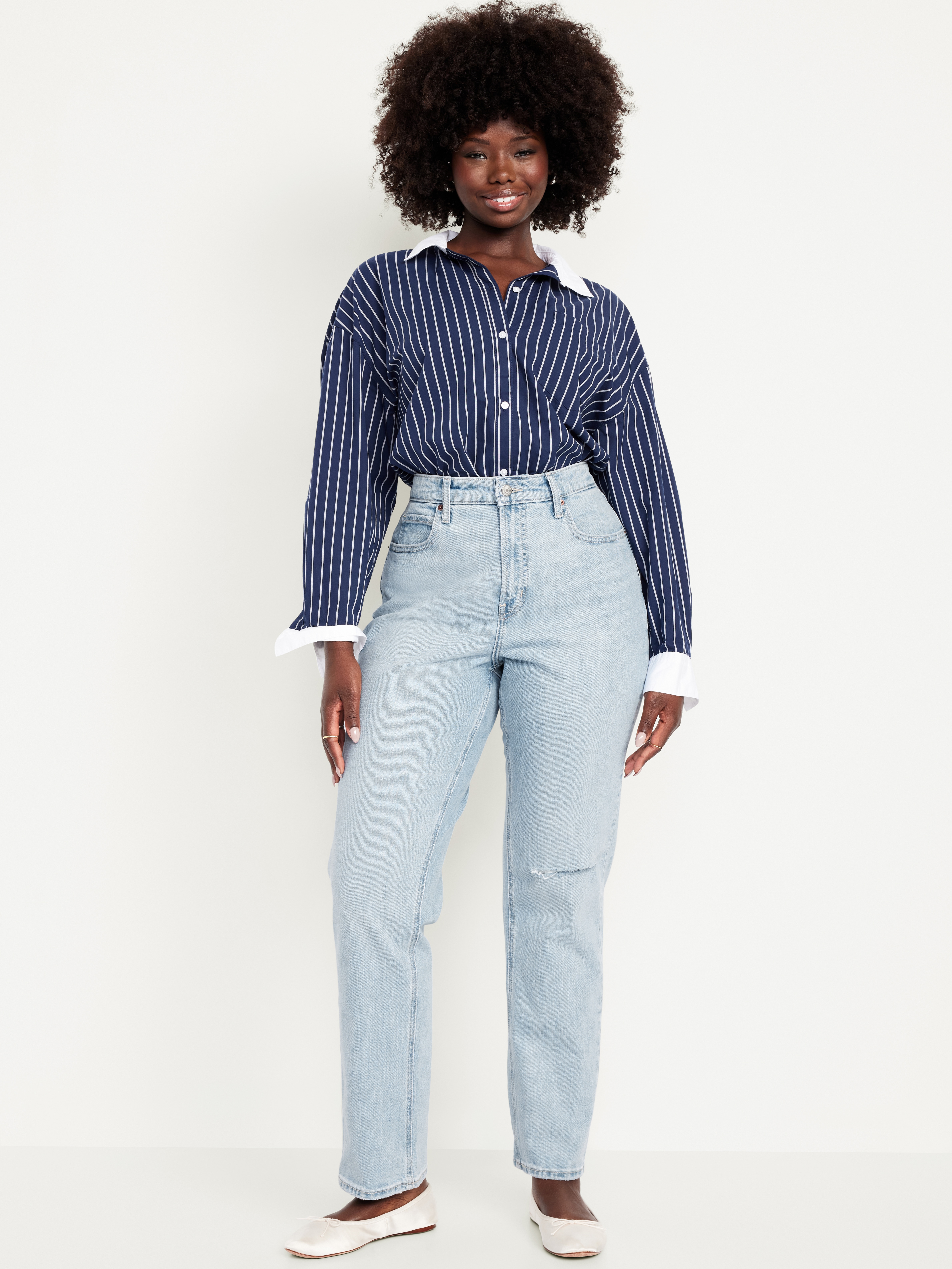Curvy Extra High-Waisted Straight Jeans - Tamara - 4