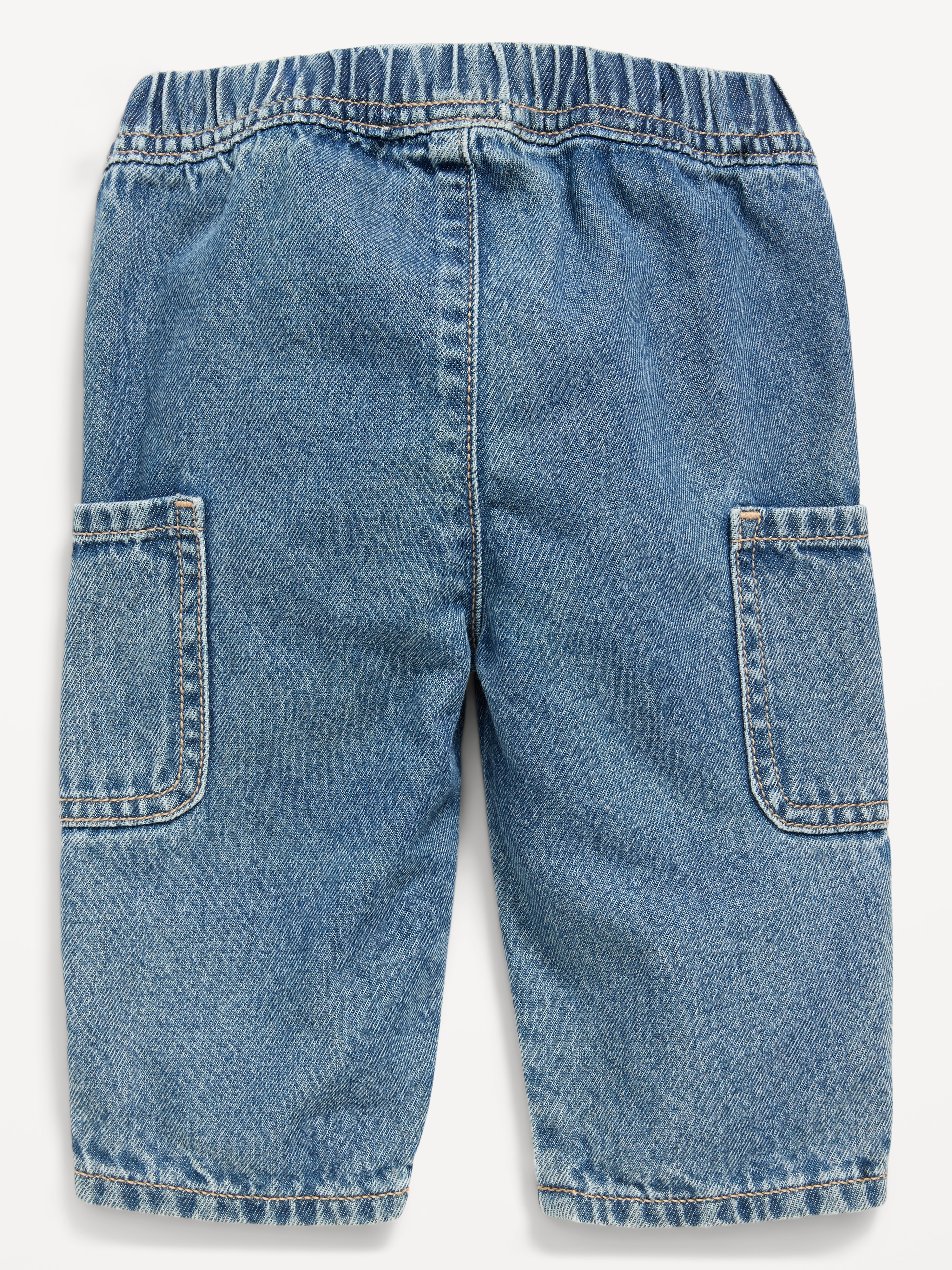 Baggy Barrel-Leg Cargo Jeans for Baby - Medium Wash - 2