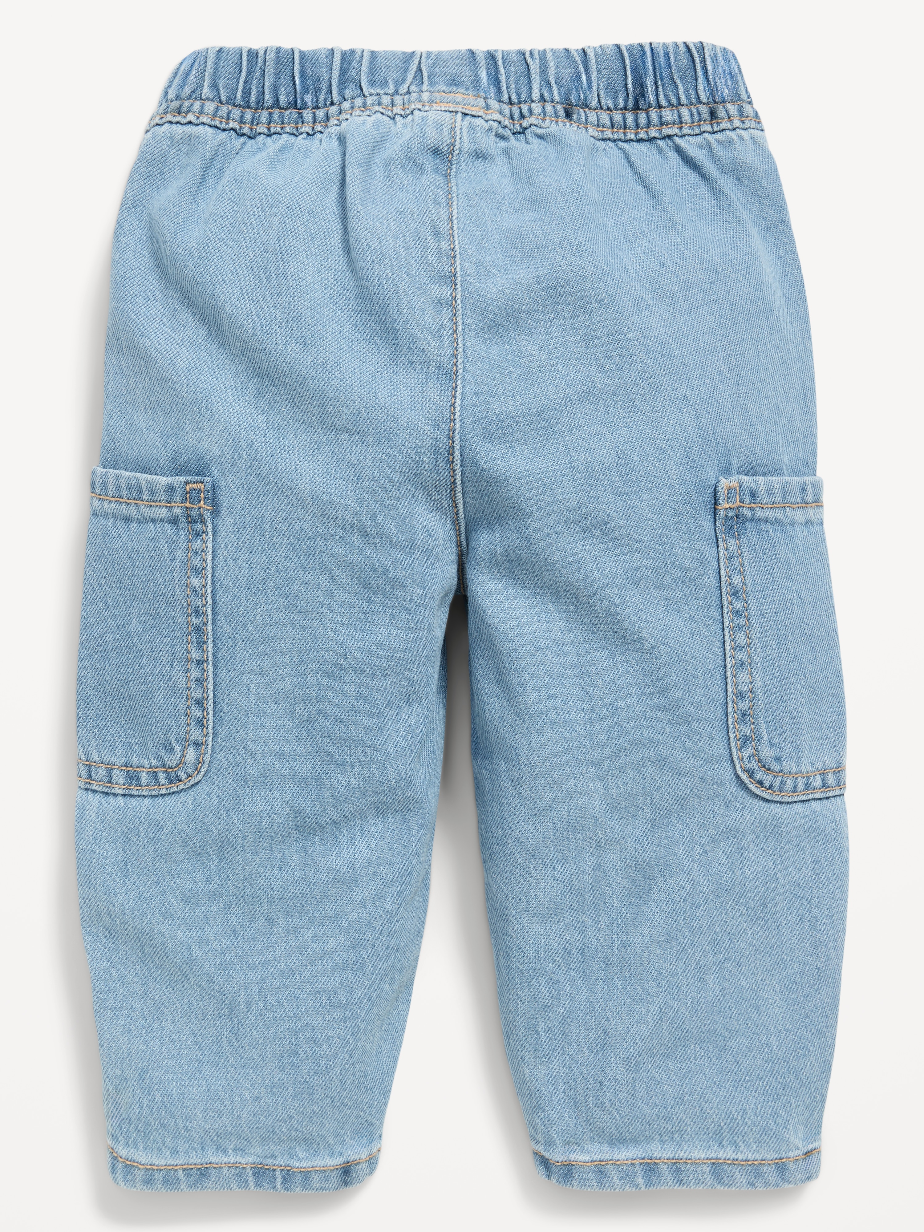 Baggy Barrel-Leg Cargo Jeans for Baby - Light Wash - 2