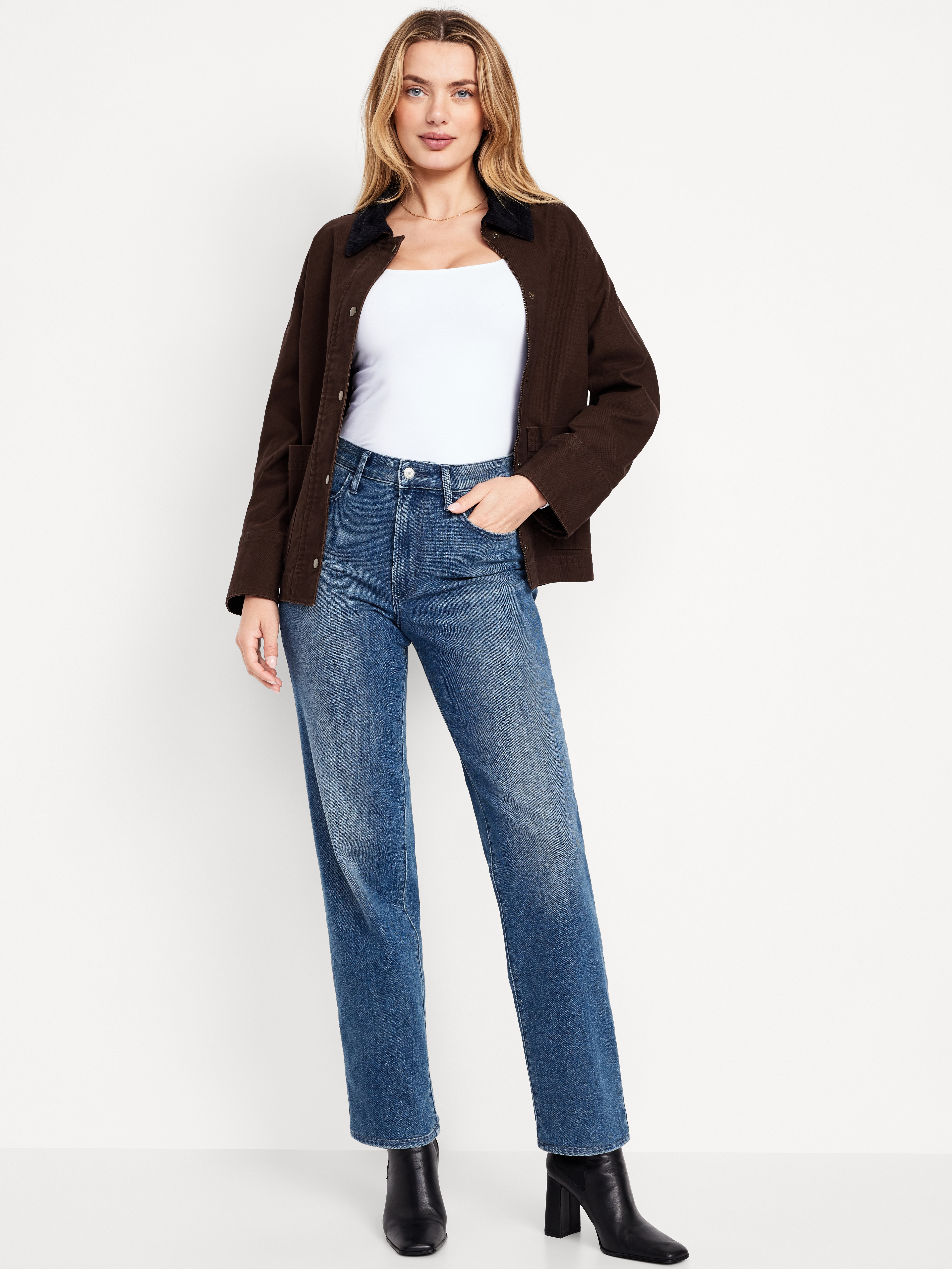 High-Waisted Wow Loose Jeans - Medium Wash - 1