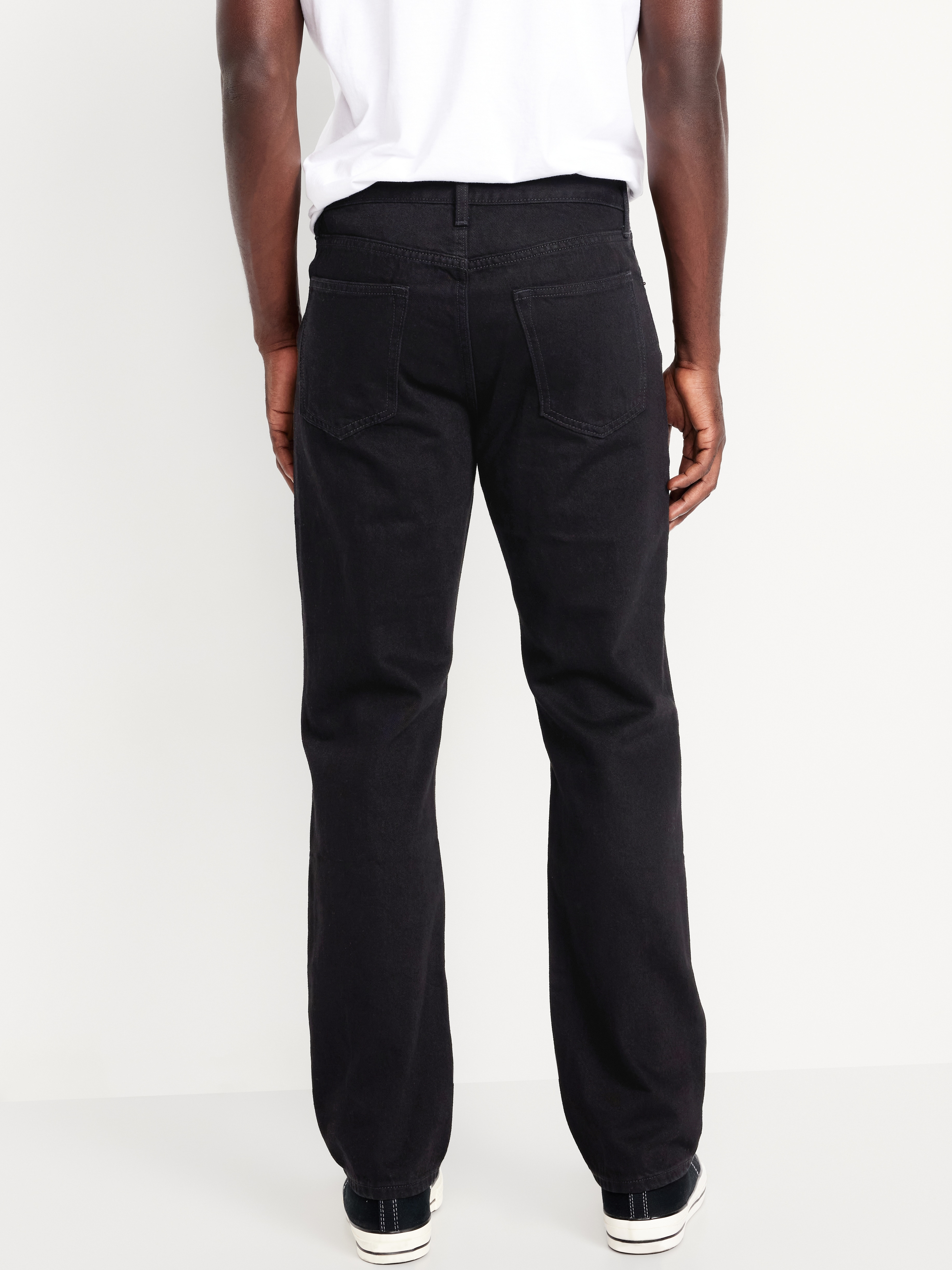 Structured Straight Non-Stretch Jeans - Black Rinse - 2