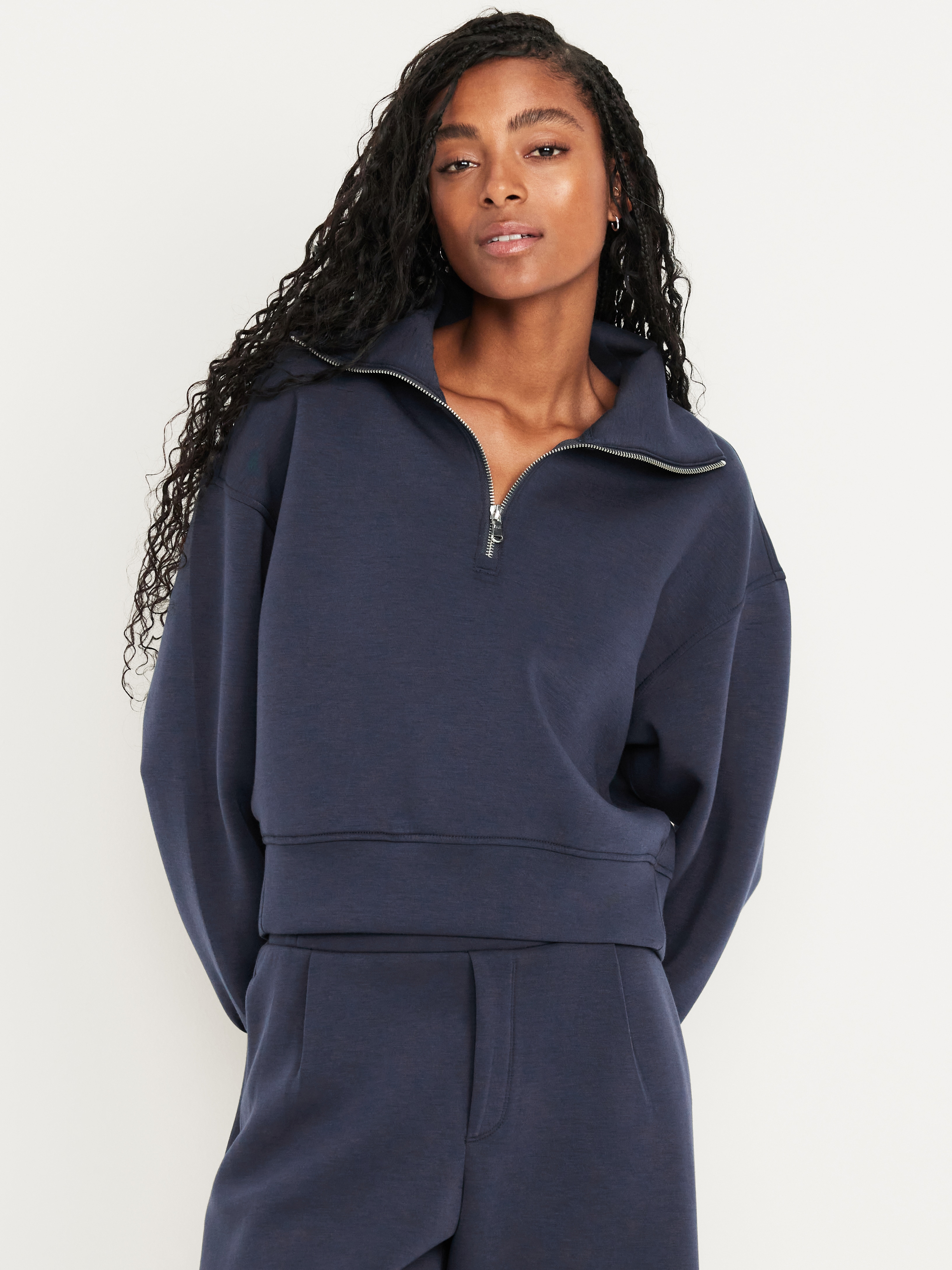 Bounce Fleece Half-Zip Pullover Sweatshirt - Dusk Navy - 1